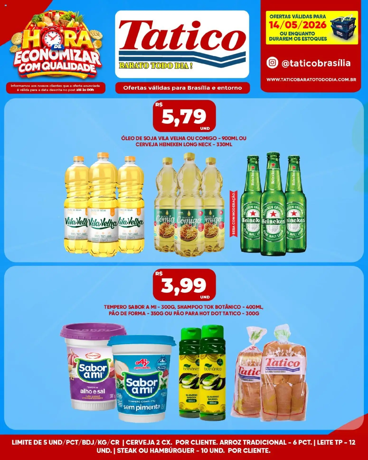 Tatico Folheto - válido de 15.05.2026 | Página: 26 | Produtos: Shampoo, Leite, Hambúrguer, Sal