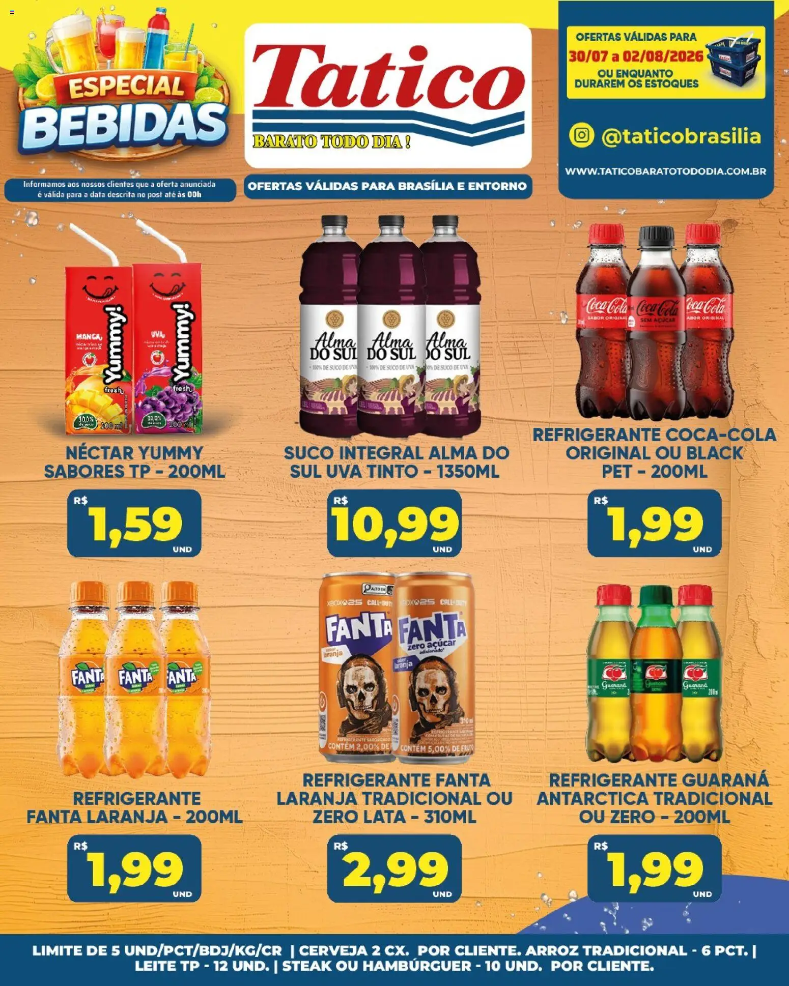 Tatico Folheto - válido de 03/08/2026 | Página: 45 | Produtos: Guaraná, Fanta, Açúcar, Refrigerante