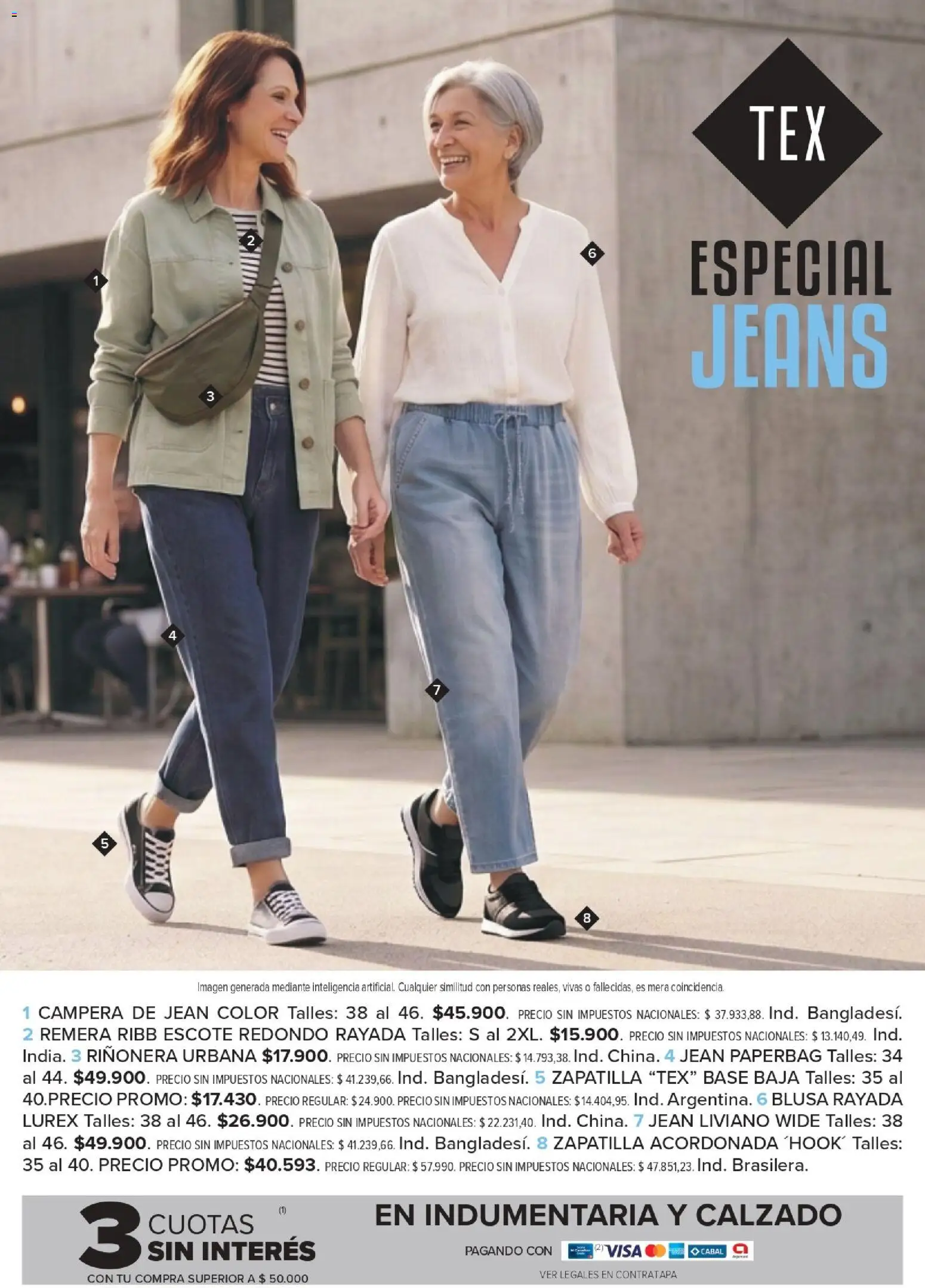 Carrefour - Tex | Especial Jeans │ válido desde el 04/09/2026 | Página: 3 | Productos: Jean, Campera, Riñonera, Blusa
