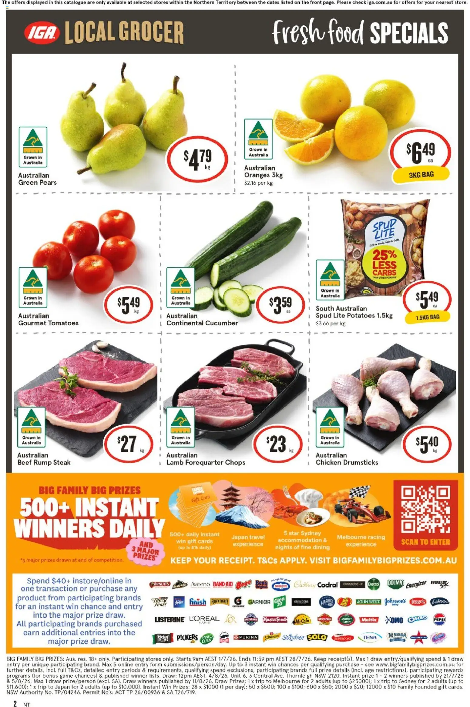 IGA catalogue - valid from 22/07/2026 | Page: 3 | Products: Chicken, Tomatoes, Beef, Bag