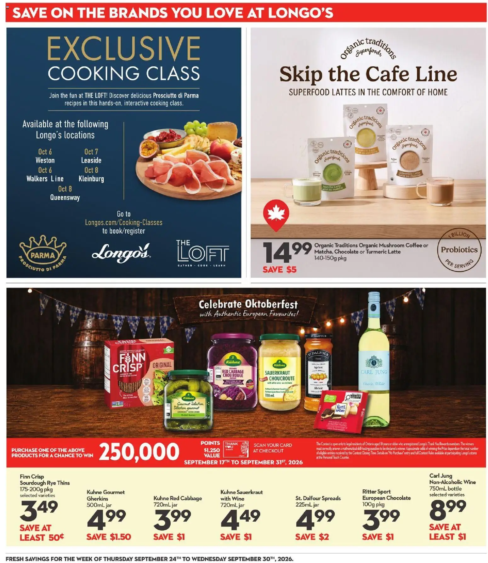 Longo's flyer valid from Sep 24, 2026 | Page: 19 | Products: Pâté, Probiotics, Cabbage, Sauerkraut