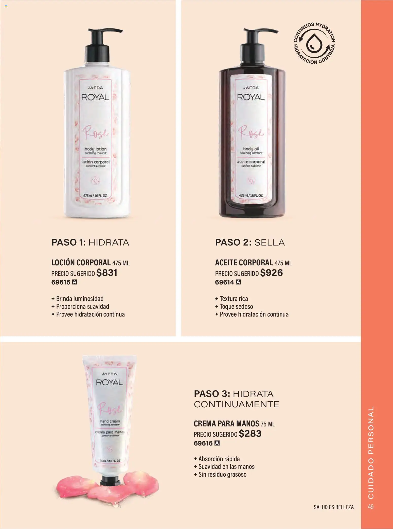 Nuevas ofertas de JAFRA válidas en toda la República Mexicana desde el 01/07/2026. ¡Encuentra las mejores ofertas en JAFRA catálogo Organizador de Ventas! | Página: 49 | Productos: Crema, Aceite, Loción, Body