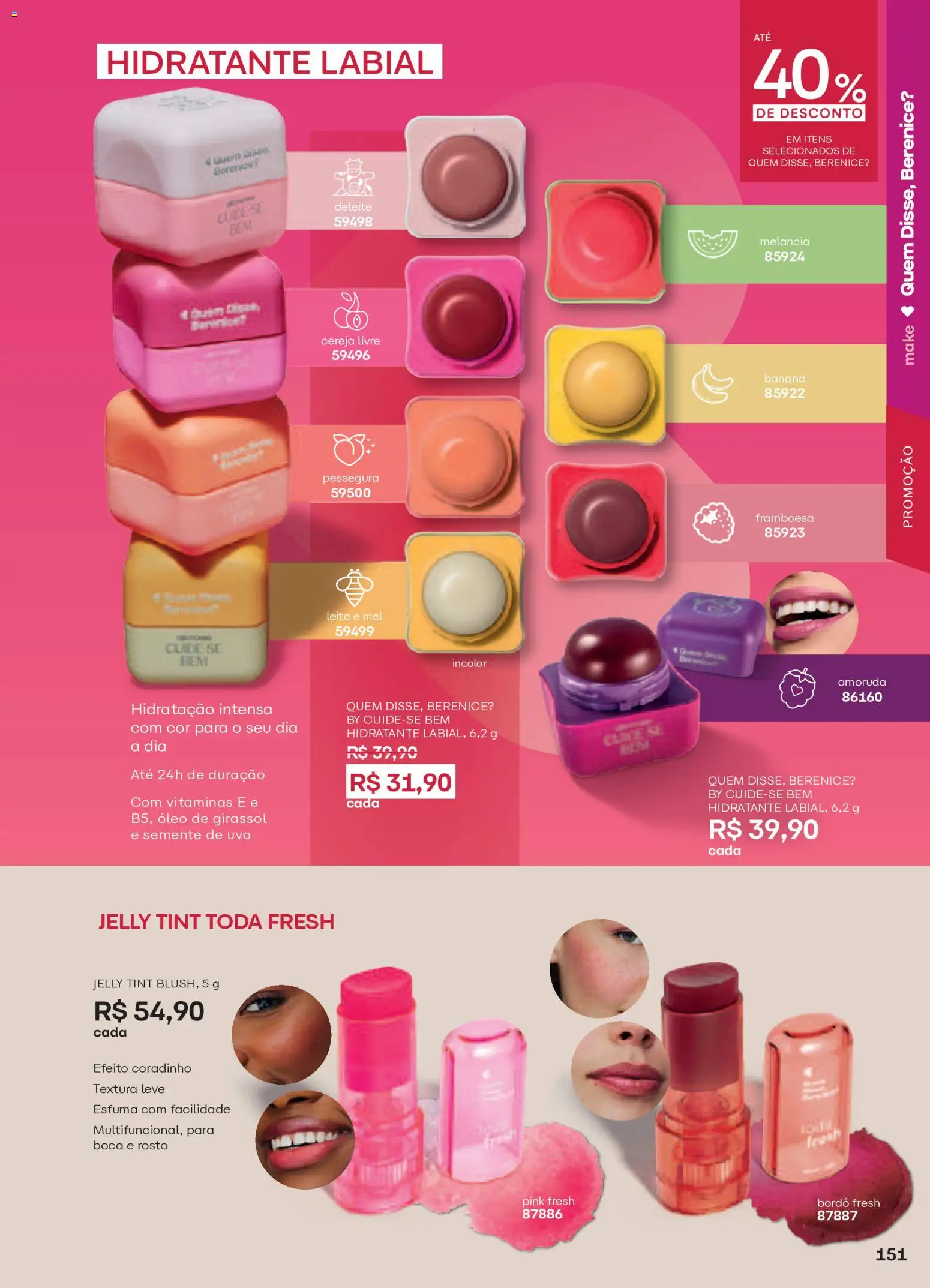 O Boticário Folheto - válido de 29/06/2026 | Página: 155 | Produtos: Melancia, Cereja, Leite, Óleo