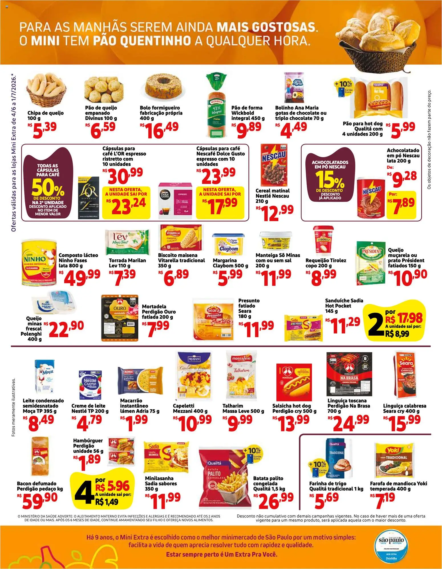 Mini Extra Folheto - válido de 04.06.2026 | Página: 2 | Produtos: Queijo, Chocolate, Bolo, Batata