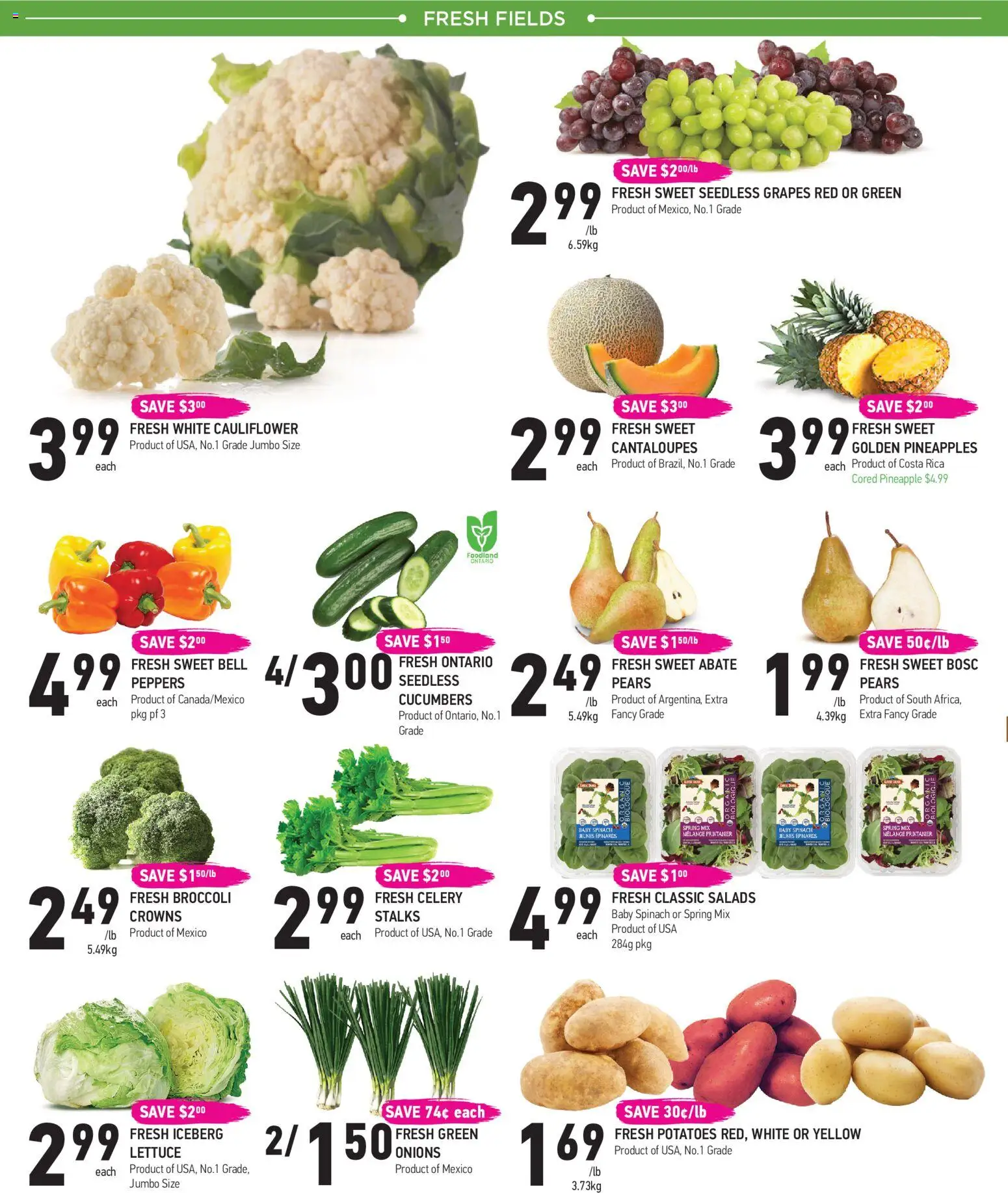 Coppas Fresh Market flyer valid from 28.05.2026 | Page: 2 | Products: Pineapple, Cucumbers, Potatoes