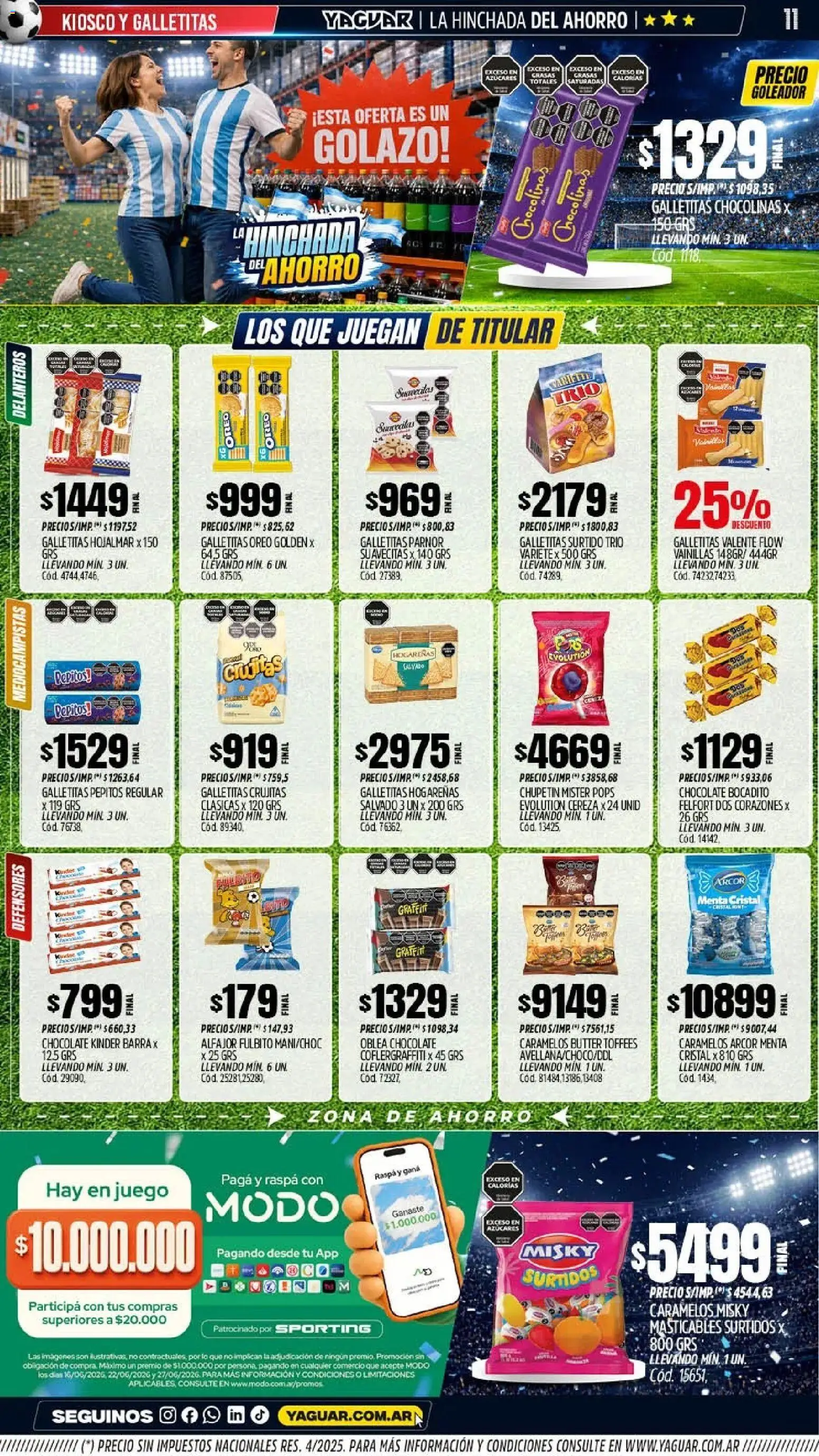 Yaguar - Oferta Semanal General Roca │ válido desde el 15/06/2026 | Página: 11 | Productos: Galletitas, Chocolate, Alfajor