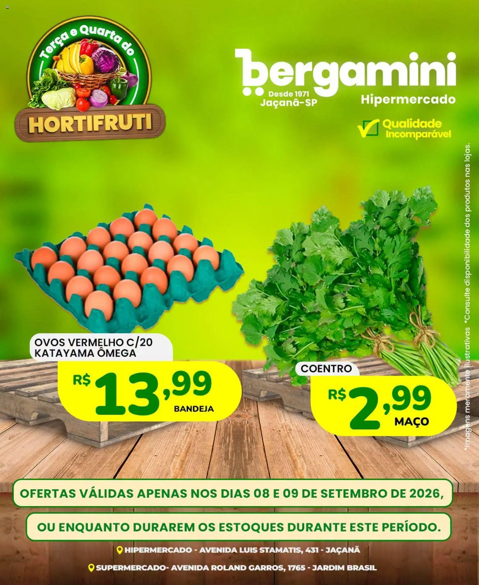 Supermercado Bergamini Folheto - válido de 08/09/2026 | Página: 3 | Produtos: Ovos, Bandeja, Ômega