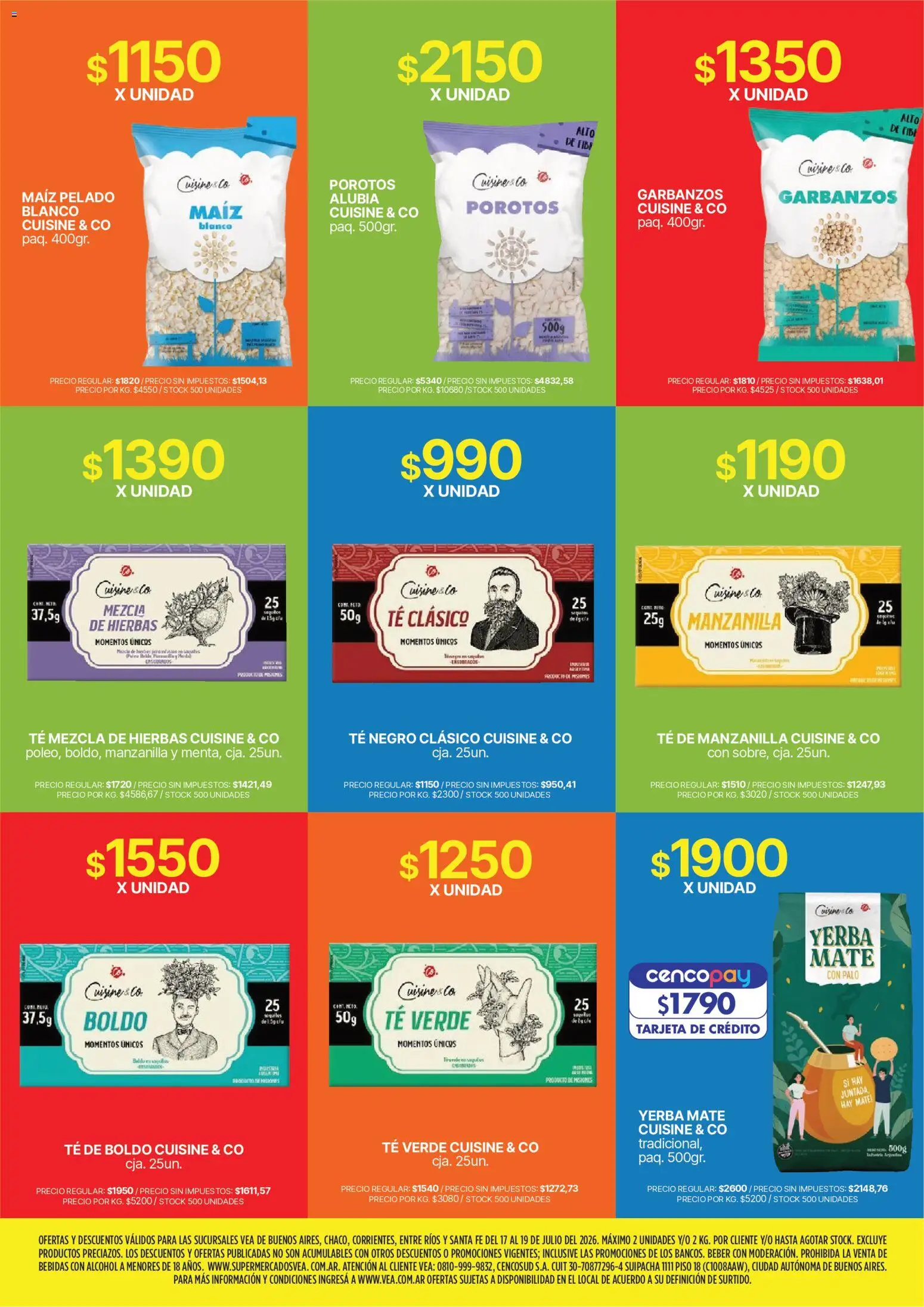 Vea - Fin de semana de ahorro | BA Nea │ válido desde el 17/07/2026 | Página: 7 | Productos: Mate, Maiz, Garbanzos, Té