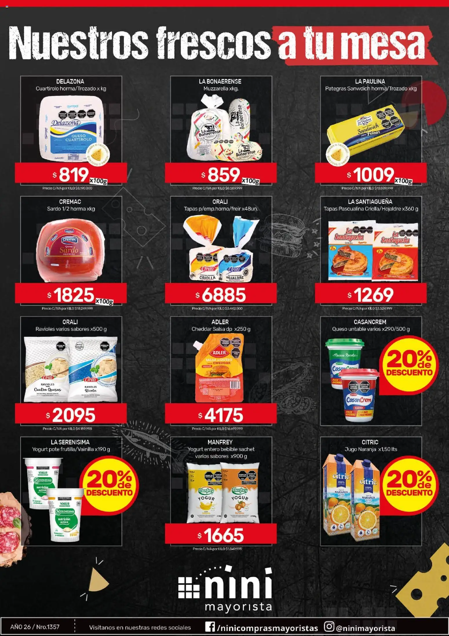 NINI Mayorista ofertas │ válido desde el 27.04.2026 | Página: 34 | Productos: Mesa, Queso, Yogur, Ravioles