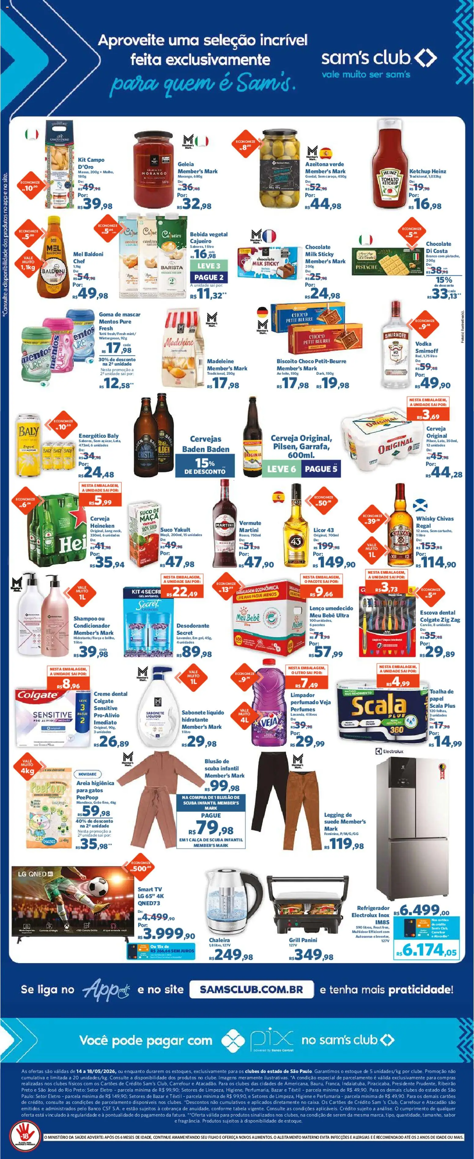 Sam's Club Folheto - válido de 14.05.2026 | Página: 2 | Produtos: Areia, Desodorante, Creme, Perfumes