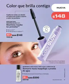 Vista previa de MÁSCARA PARA PESTAÑAS BLACK 11 G*, Cepillo de cerdas con diseño en espiral que ayuda a separar y cubrir las pestañas. Mantiene rizadas las pestañas. No se corre. No deja grumos ni residuos., nuevo folleto de la tienda, válido en México a partir del 01/09/2026 | Página: 45