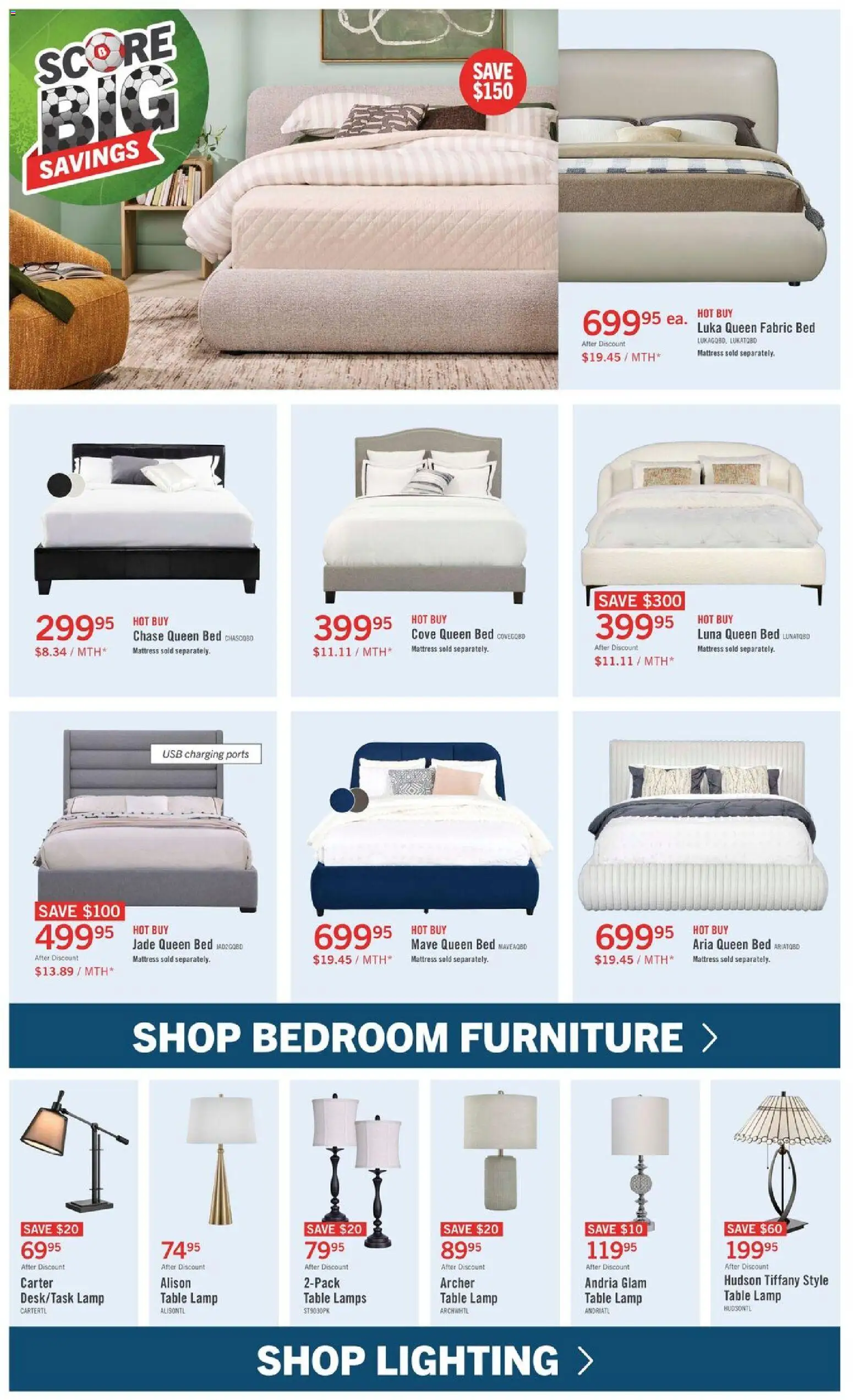 The Brick flyer valid from 05.06.2026 | Page: 9 | Products: Bed, Mattress, Table, Lamp