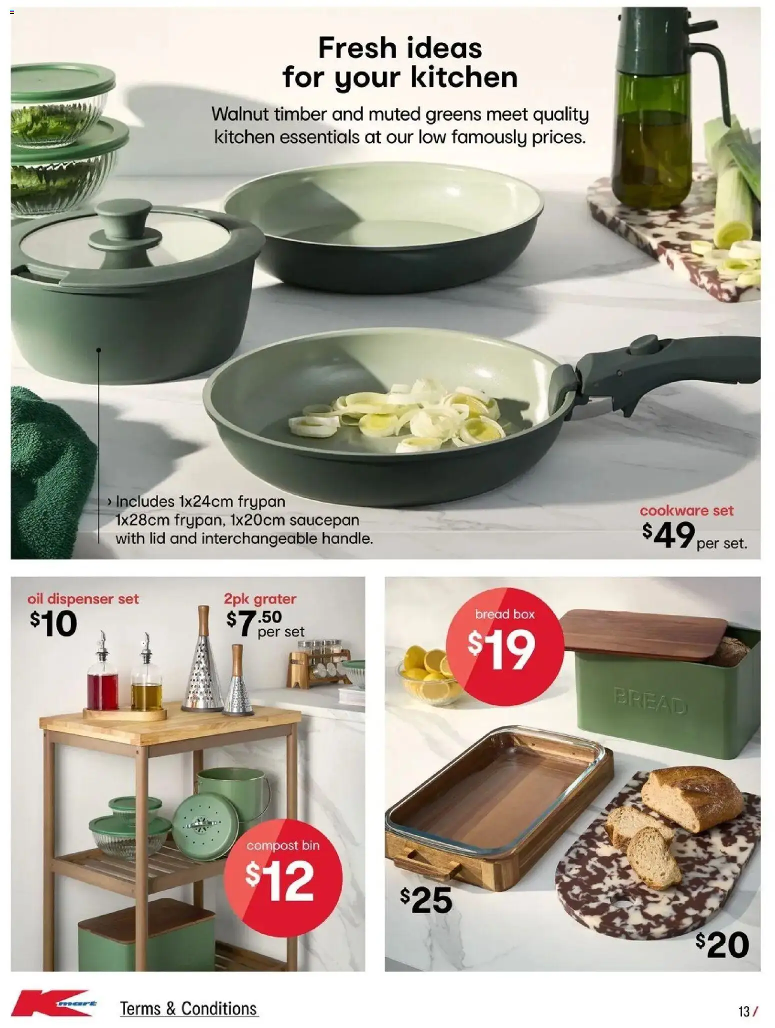 Kmart catalogue - valid from 23/07/2026 | Page: 13 | Products: Bread, Cookware, Greens, Grater