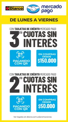 Vista previa Diarco - 15% Off Mercado Pago Lun A Vier válido desde el 08.06.2026