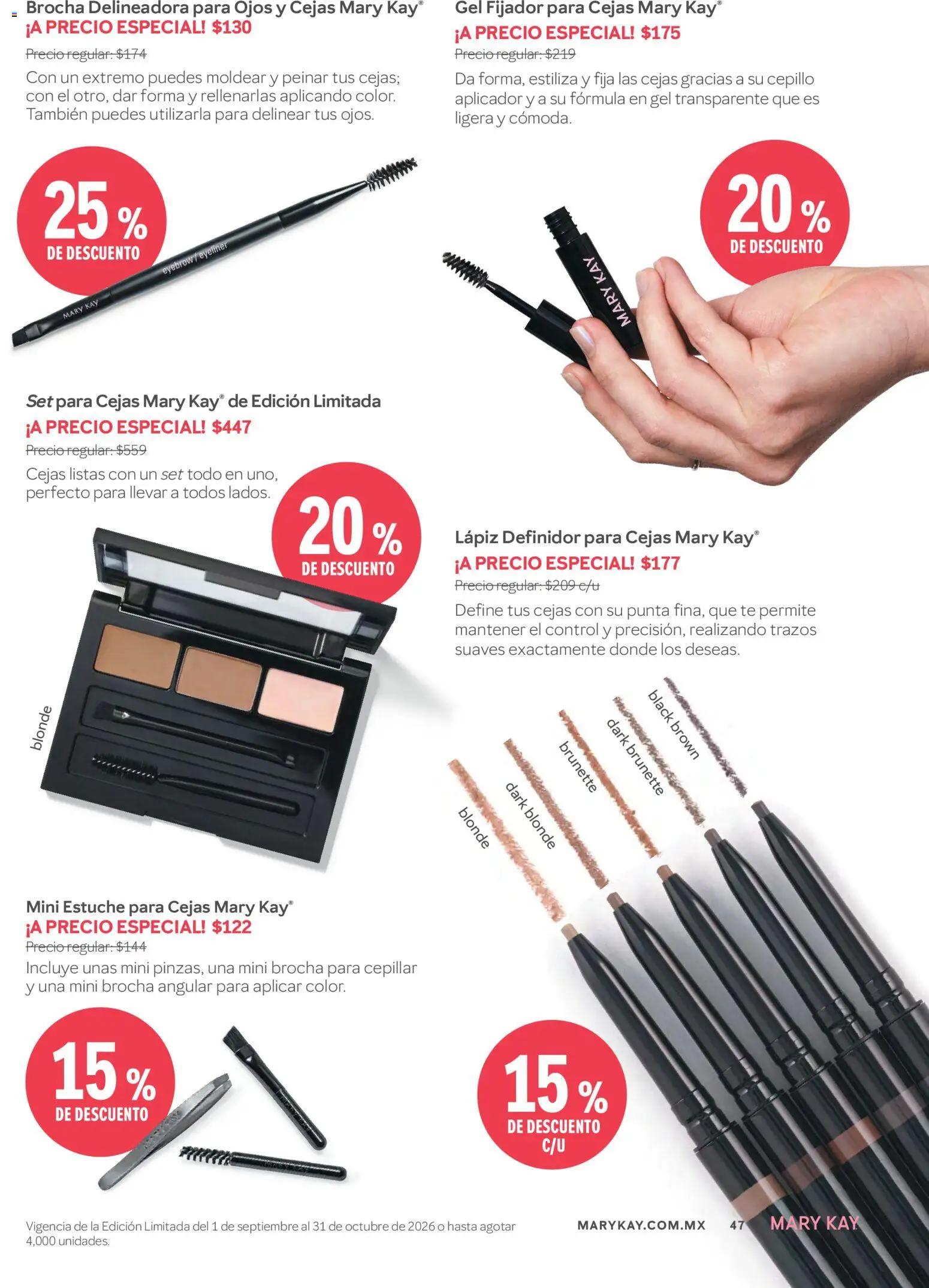 Nuevas ofertas de Mary Kay válidas en toda la República Mexicana desde el 01/09/2026. ¡Encuentra las mejores ofertas en Mary Kay catálogo! | Página: 47 | Productos: Cepillo, Fijador, Estuche, Té
