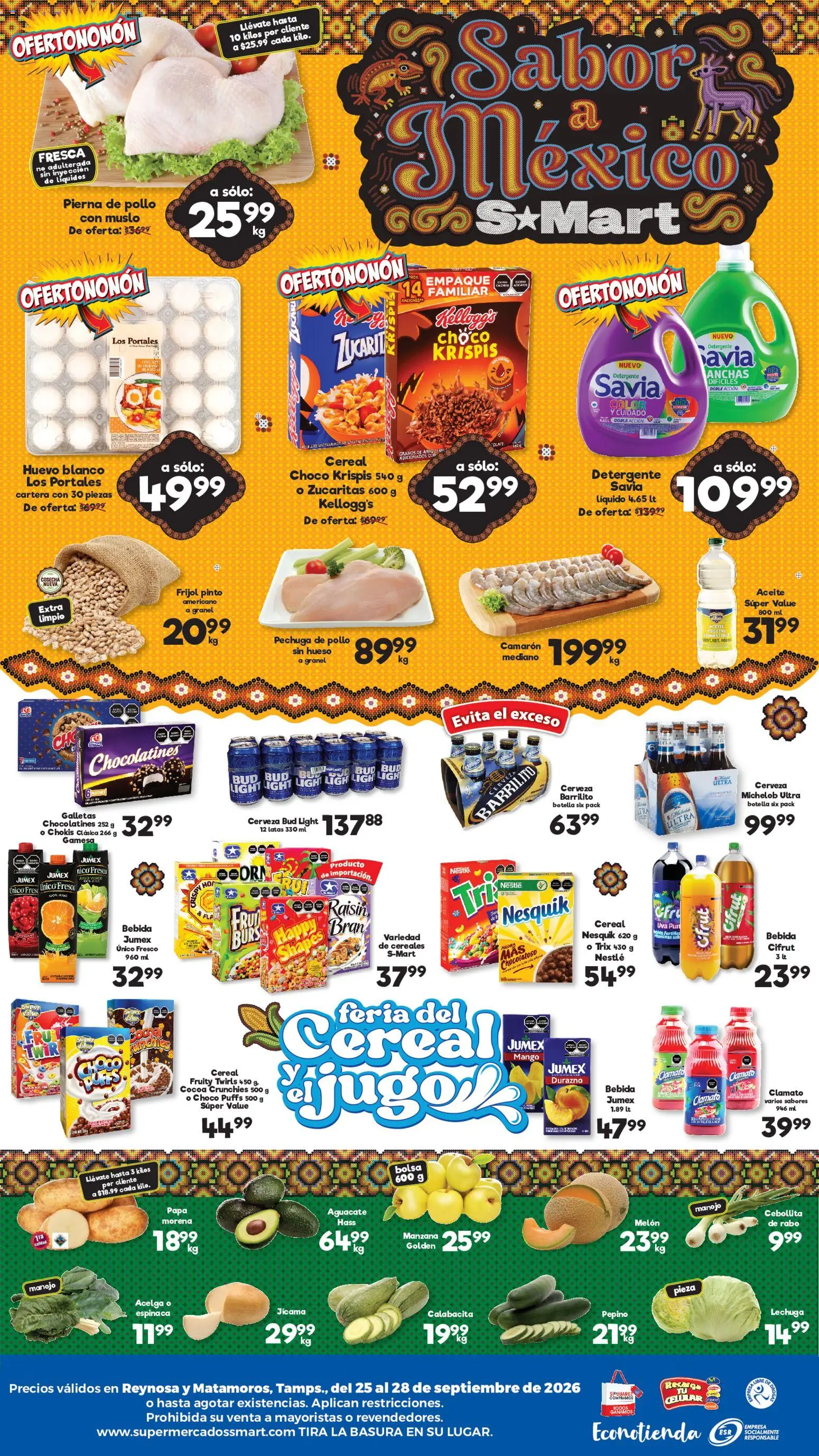 Nuevas ofertas de S-Mart válidas en toda la República Mexicana desde el 25/09/2026. ¡Encuentra las mejores ofertas en S-Mart folleto Reynosa! | Página: 2 | Productos: Papa, Durazno, Cerveza, Pepino