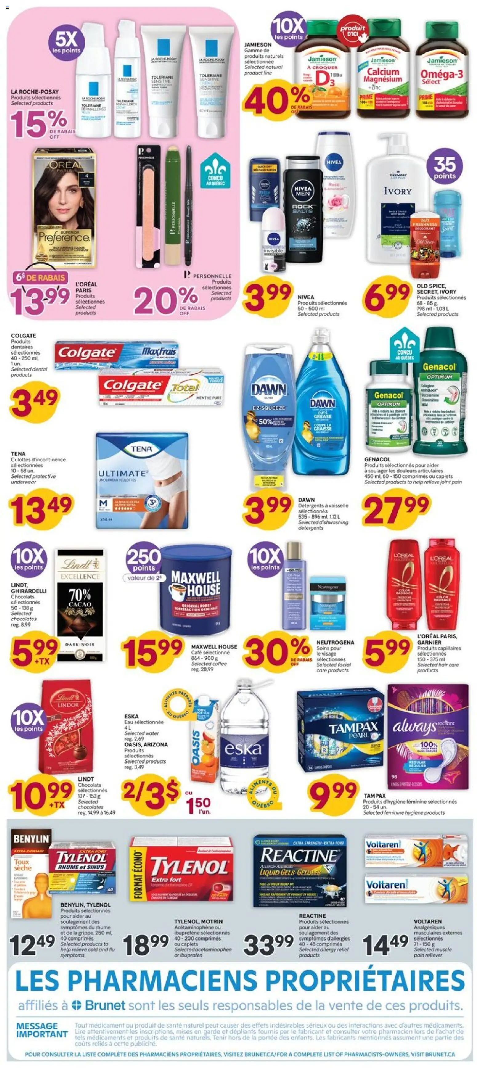 Brunet flyer valid from Sep 24, 2026 | Page: 2 | Products: Lindt, Water, Deodorant, Coffee