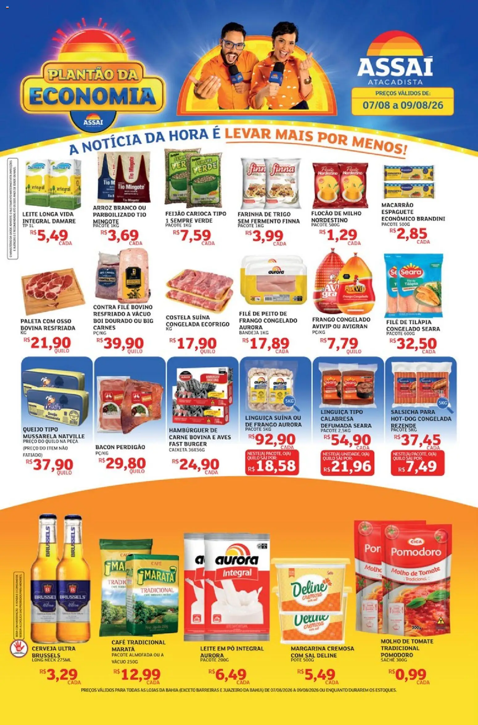 Assaí Atacadista Folheto - válido de 07/08/2026 | Página: 1 | Produtos: Café, Macarrão, Hambúrguer, Bandeja