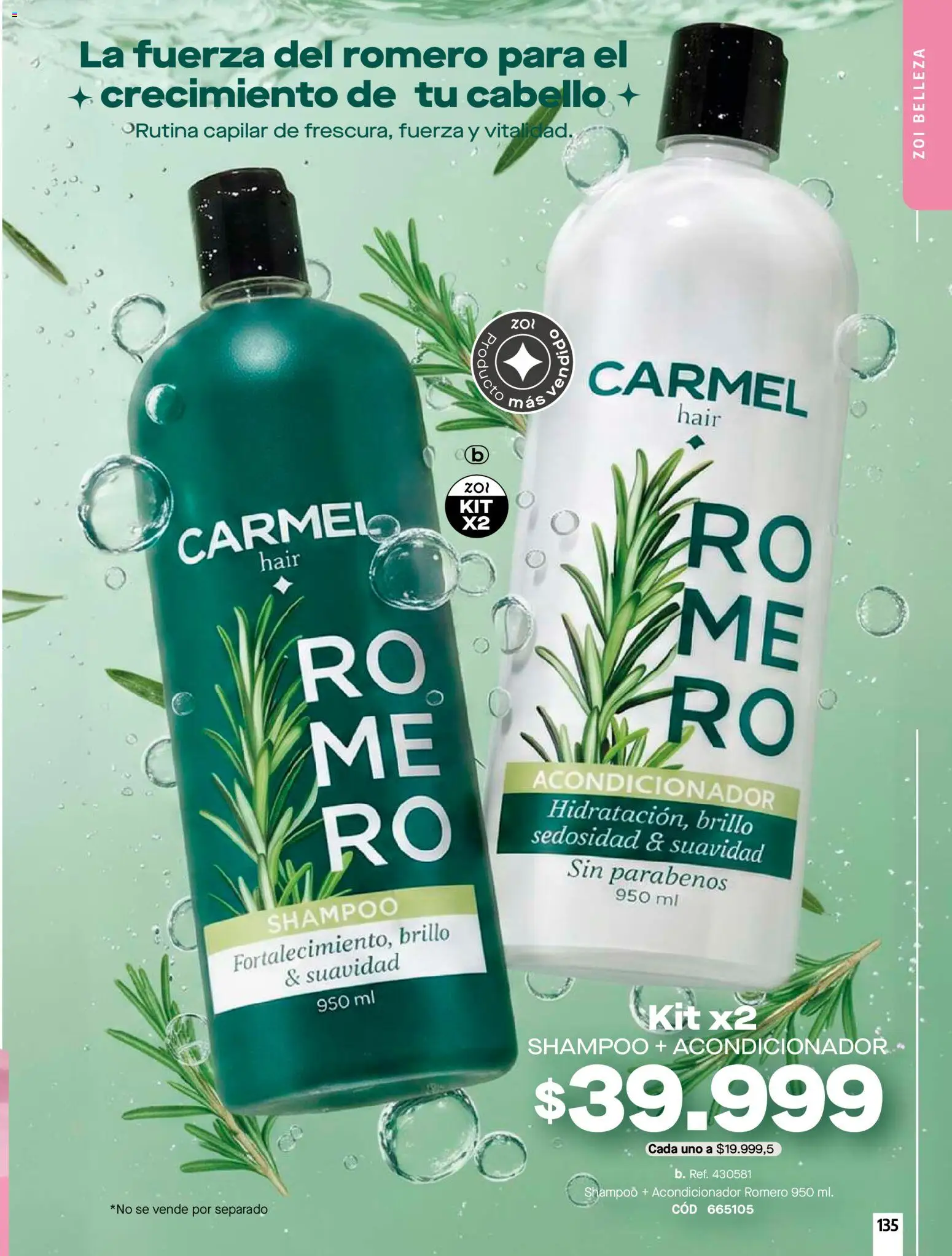 Carmel revista - valida desde el 01/07/2026 | Página: 135 | Productos: Shampoo, Brillo, Acondicionador