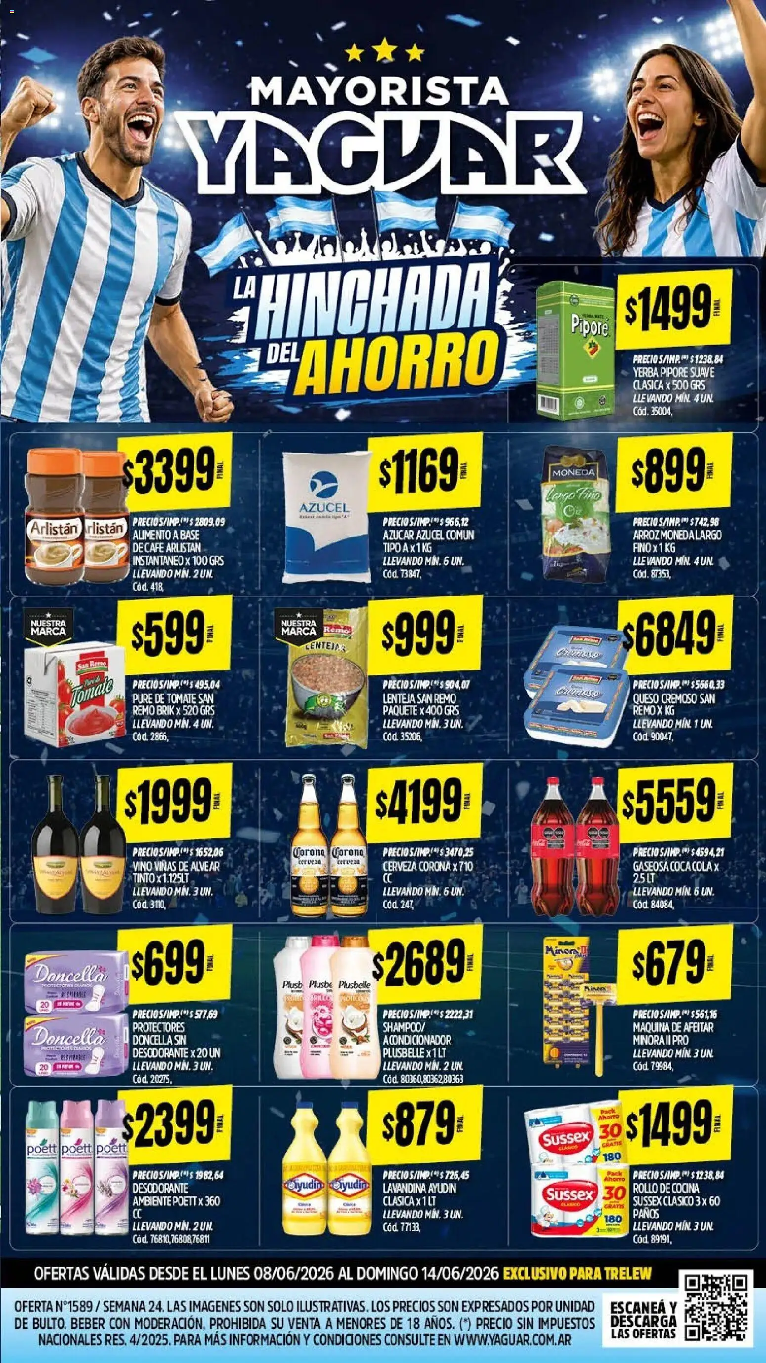 Yaguar - Oferta Semanal Trelew │ válido desde el 08.06.2026 | Página: 2 | Productos: Azucar, Desodorante, Tomate, Pure de Tomate