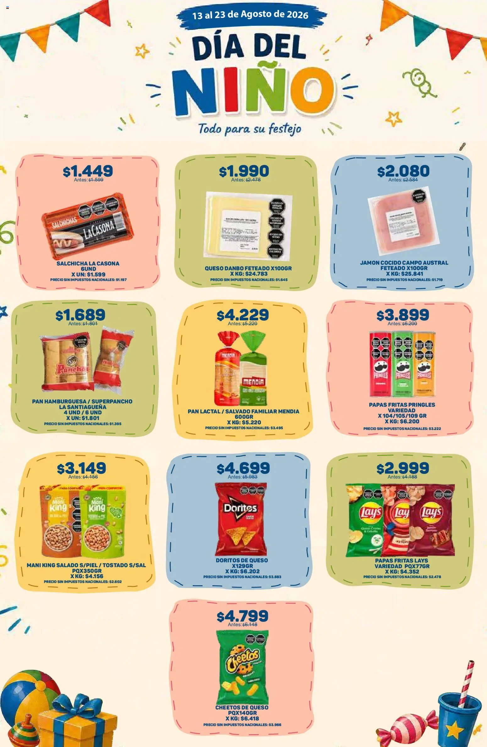 Makro Ofertas dia del nino │ válido desde el 14/08/2026 | Página: 3 | Productos: Mani, Pan, Jamón, Papas fritas