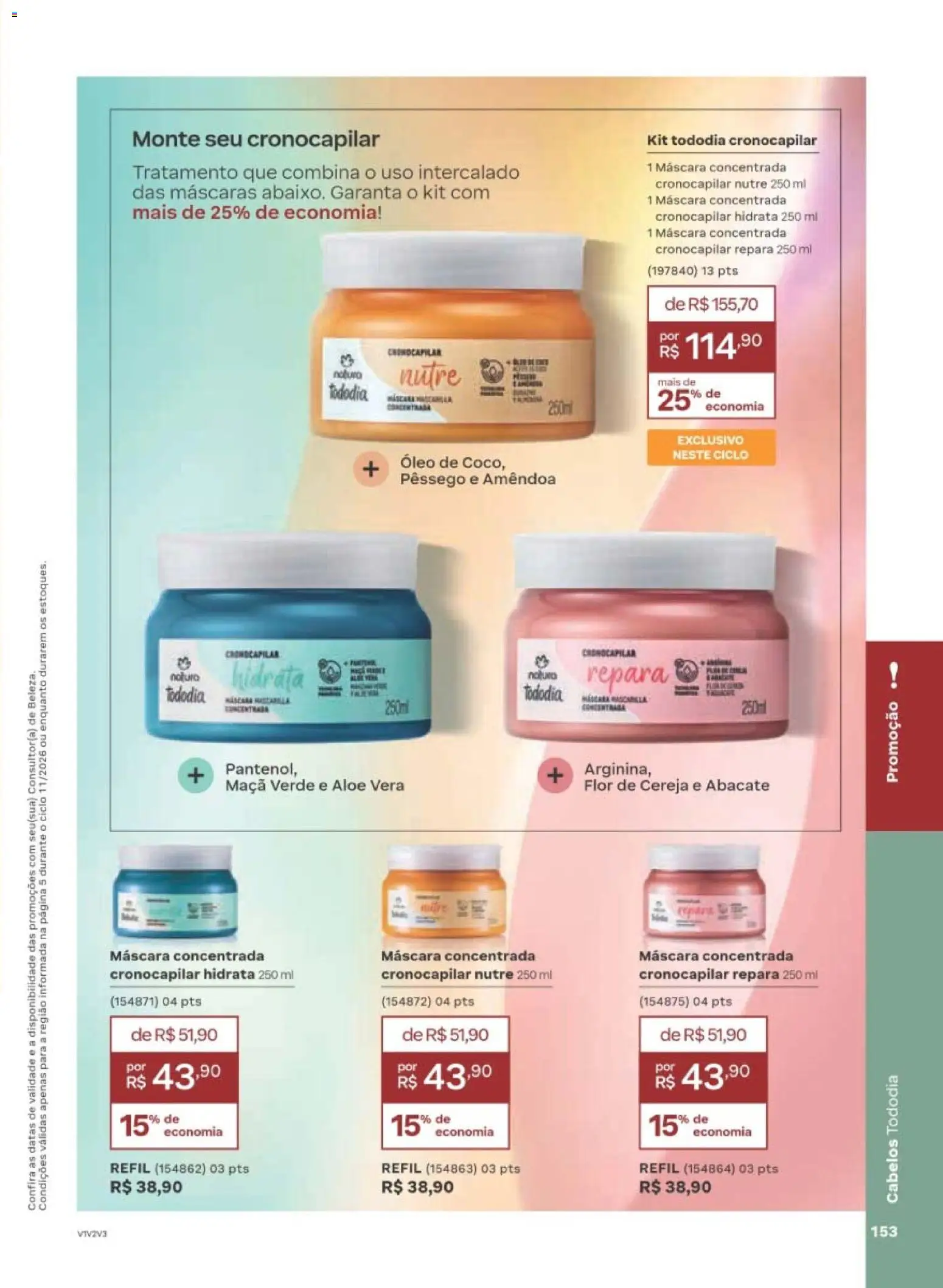 Natura Folheto - válido de 29/06/2026 | Página: 153 | Produtos: Pêssego, Cereja, Óleo