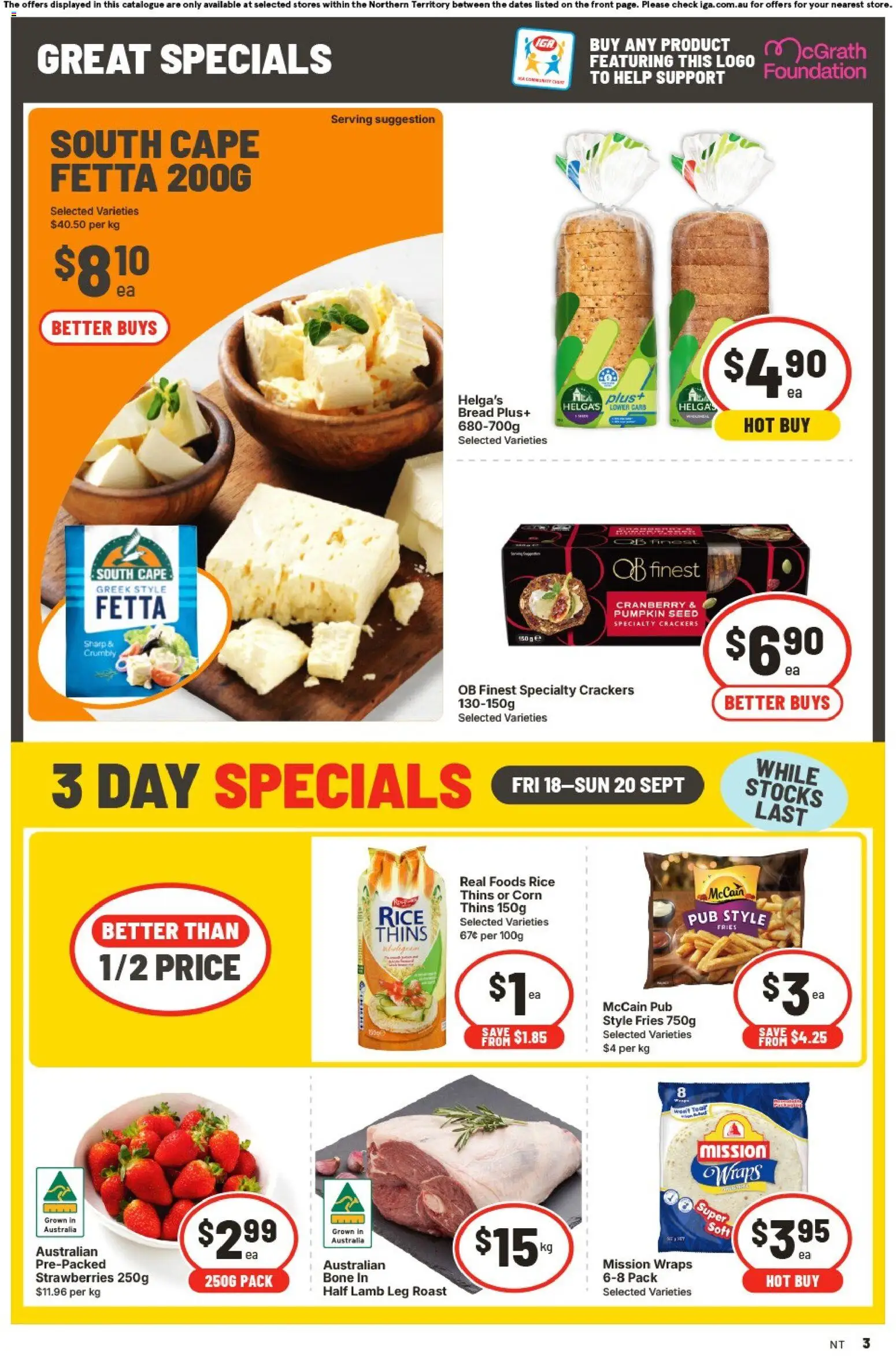 IGA catalogue - valid from 16/09/2026 | Page: 4 | Products: Fries, Rice, Strawberries, Roast