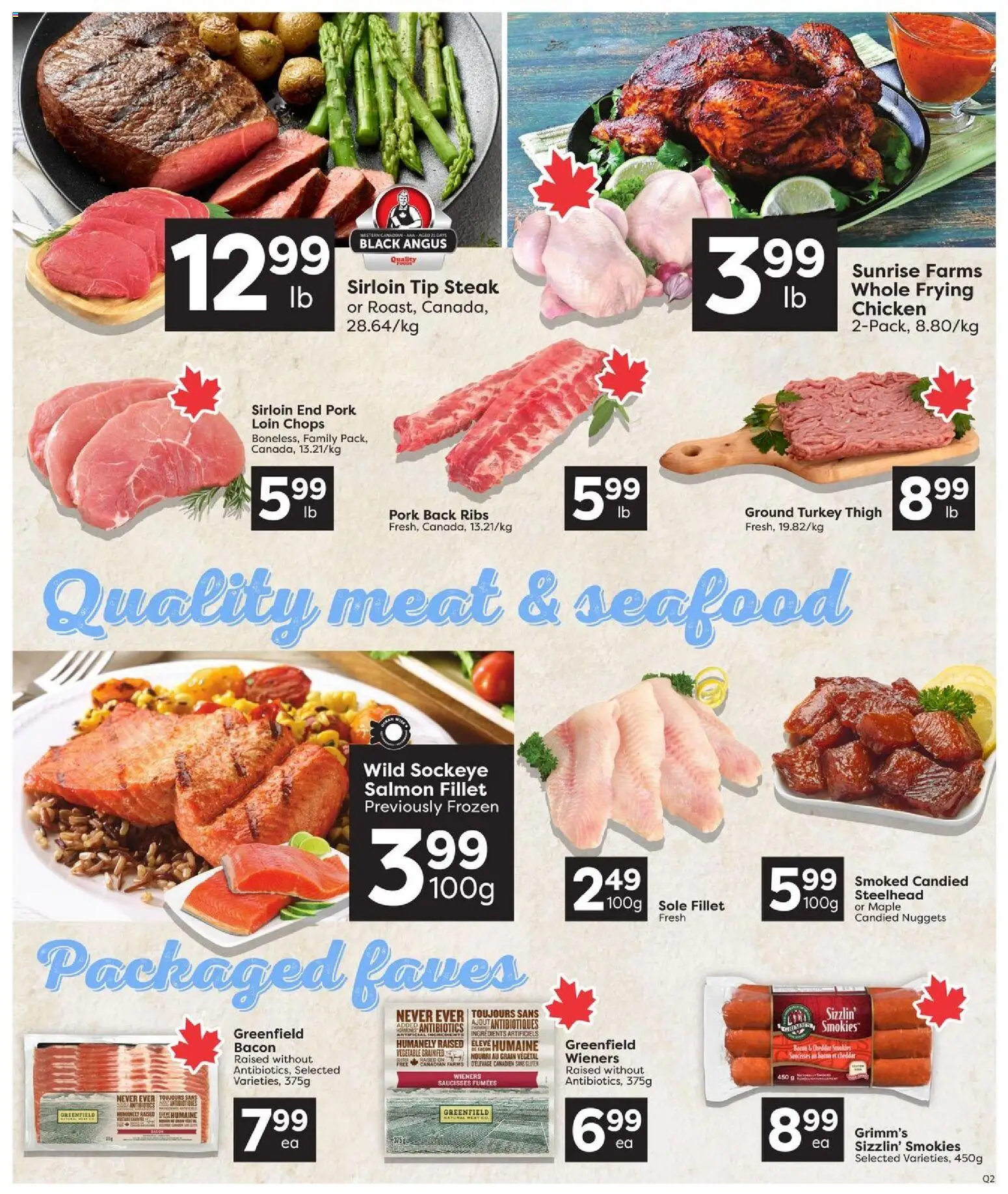 Quality Foods flyer valid from Sep 17, 2026 | Page: 4 | Products: Seafood, Steak, Pork loin, Ingredients