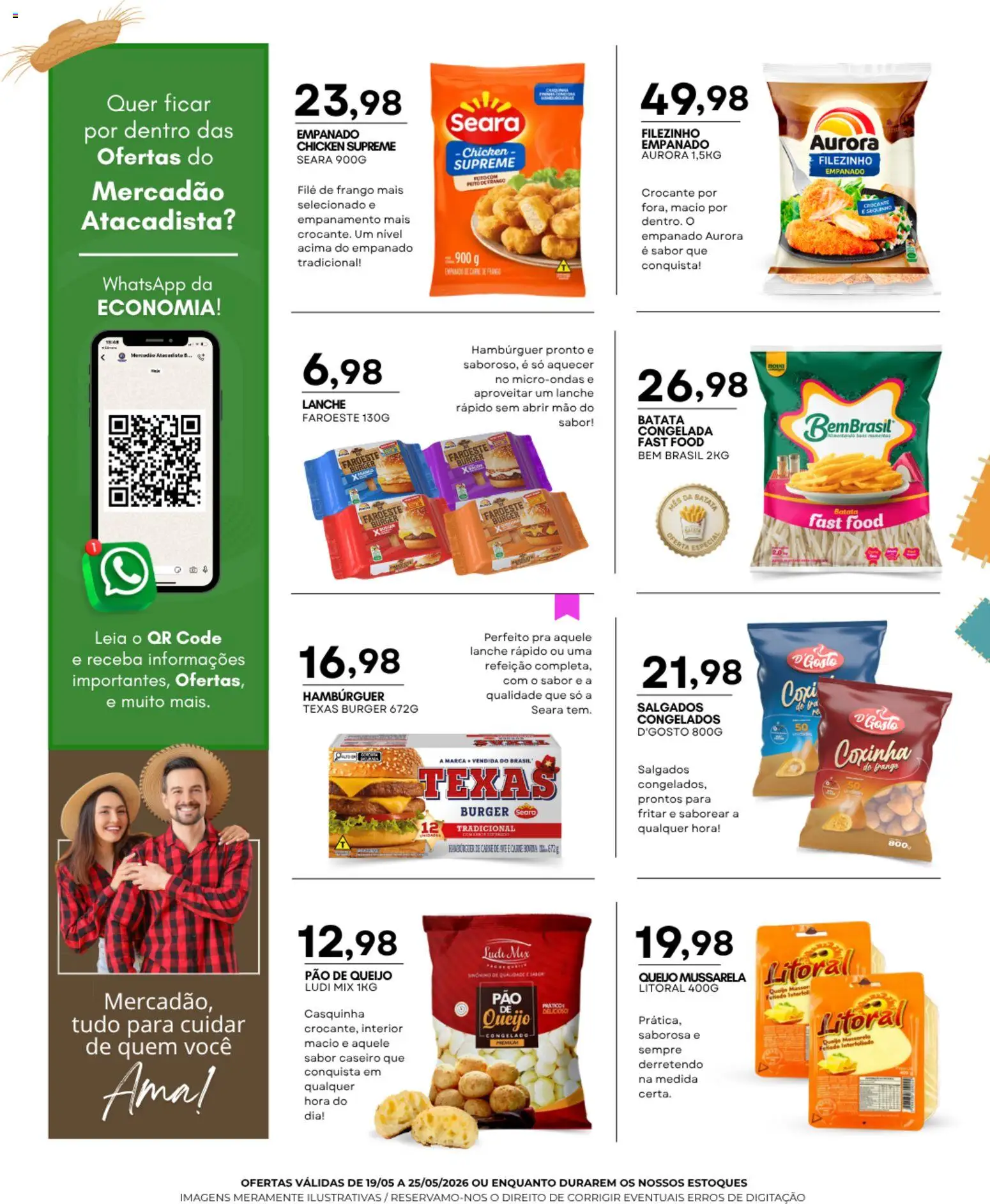 Mercadão Atacadista Folheto - válido de 19.05.2026 | Página: 3 | Produtos: Queijo, Pão, Microondas, Hambúrguer