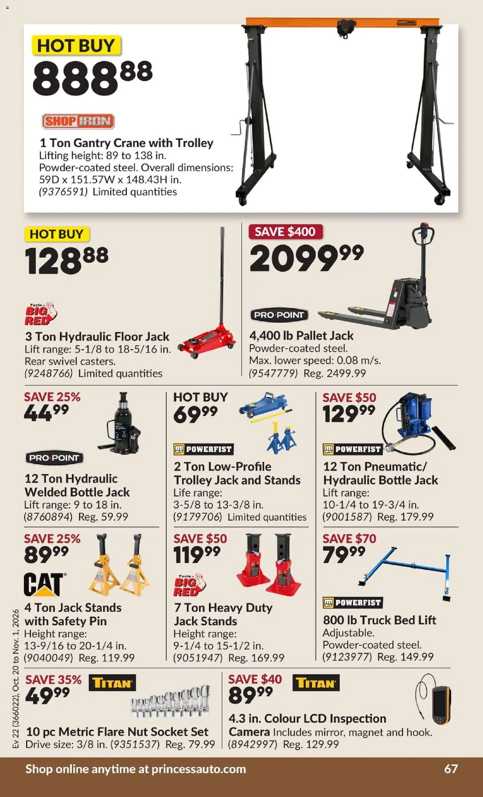 Princess Auto flyer valid from Oct 20, 2026 | Page: 70