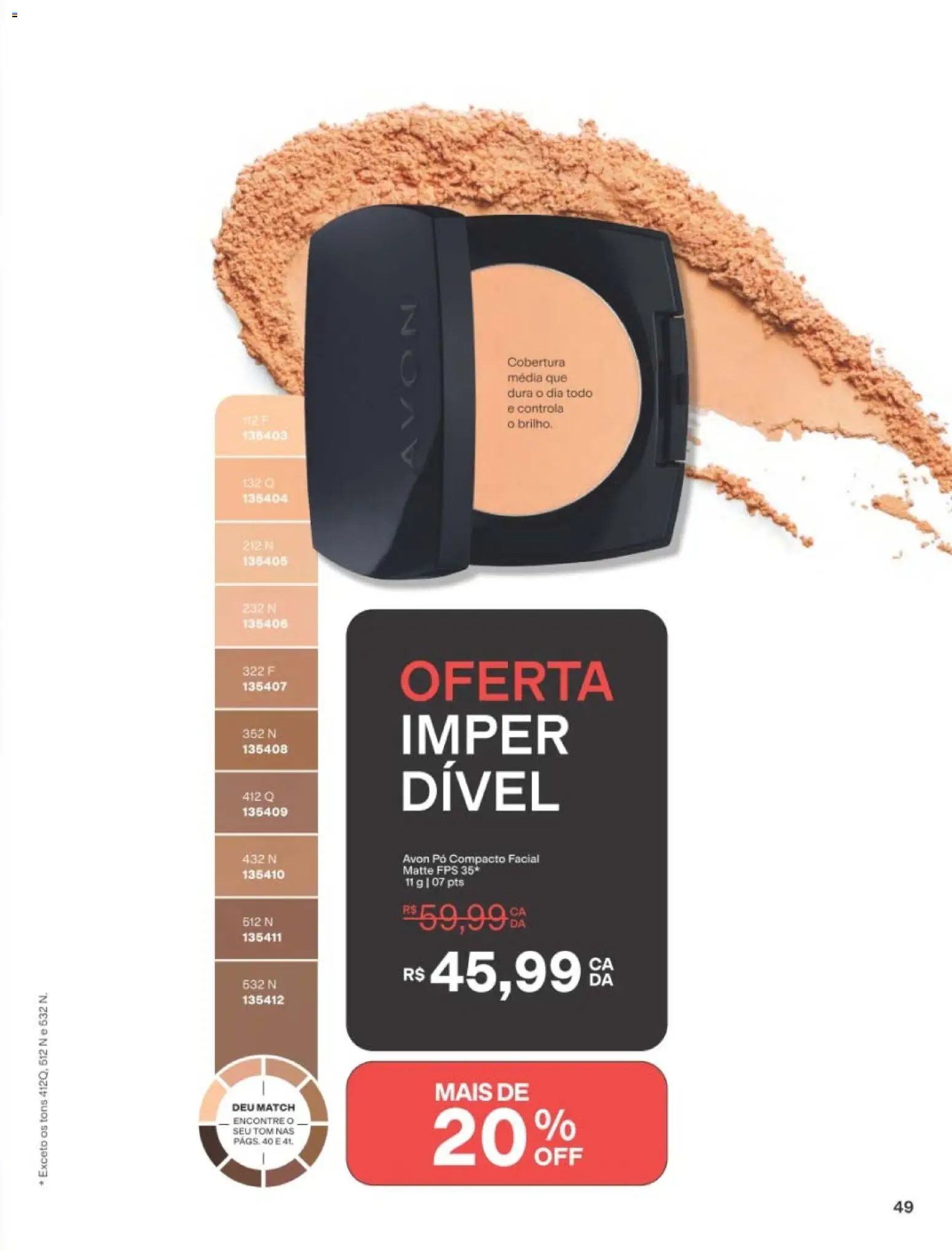 Avon Folheto - válido de 19/07/2026 | Página: 49 | Produtos: Pó compacto, Pó