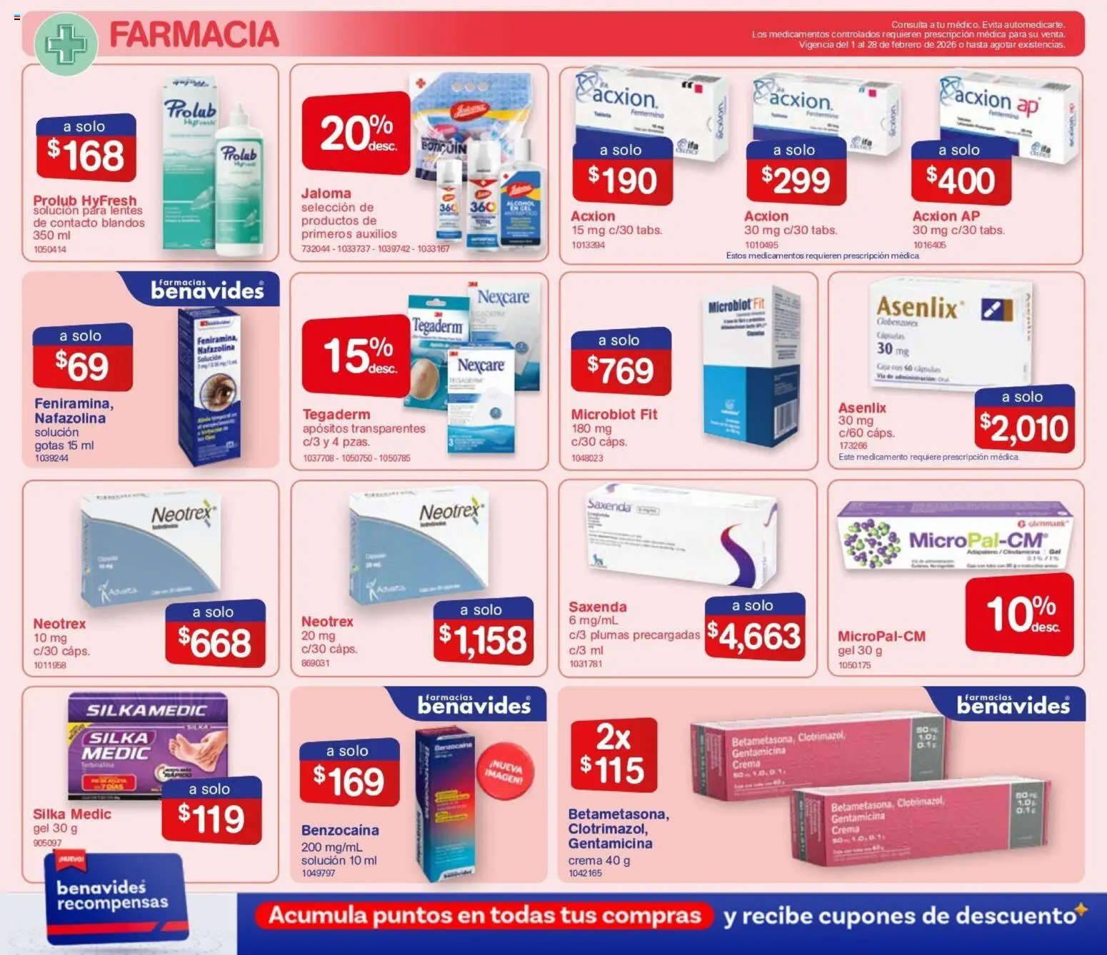 Nuevas ofertas de Farmacia Benavides válidas en toda la República Mexicana desde el 01/01/2026. ¡Encuentra las mejores ofertas en Farmacia Benavides catálogo! | Página: 8 | Productos: Lentes, Crema, Caja