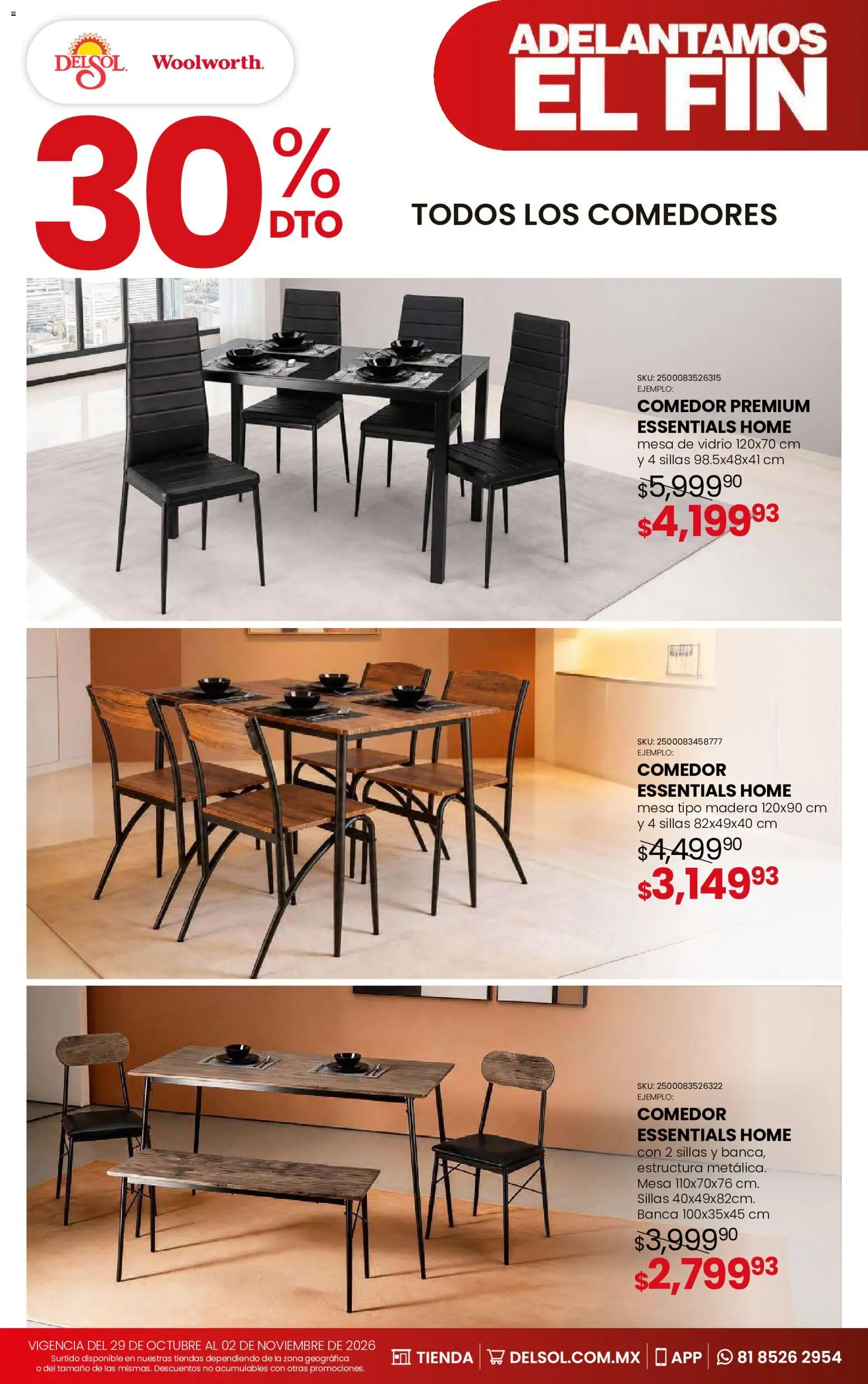 Nuevas ofertas de Del Sol y Woolworth válidas en toda la República Mexicana desde el 29/10/2026. ¡Encuentra las mejores ofertas en Del Sol y Woolworth Buen Fin! | Página: 22
