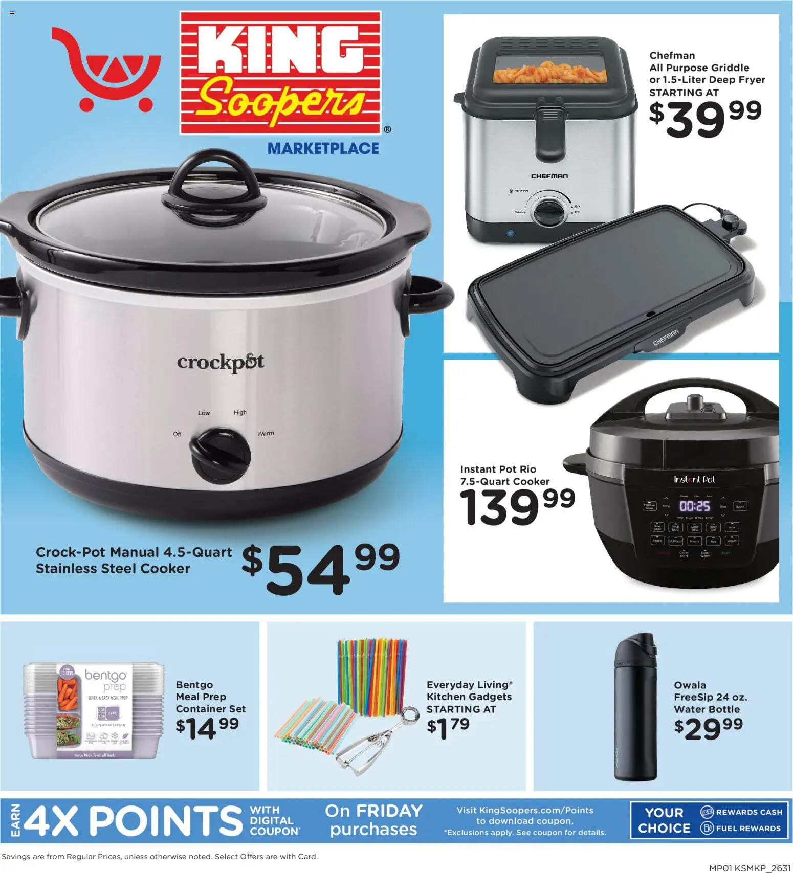King Soopers Home & Apparel - valid from 09/02/2026 | Page: 1 | Products: Fryer, Griddle, Water, Deep fryer