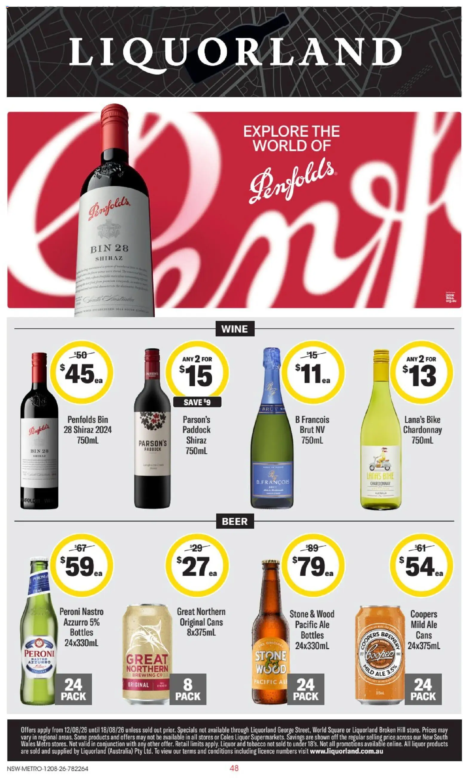 Liquorland catalogue - valid from 12/08/2026 | Page: 1 | Products: Wine, Beer, Wood