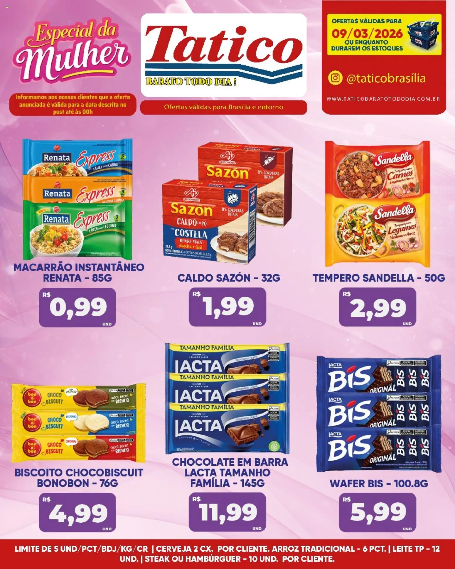 Tatico Folheto - válido de 09.03.2026 | Página: 4 | Produtos: Pistache, Arroz, Macarrão, Carne