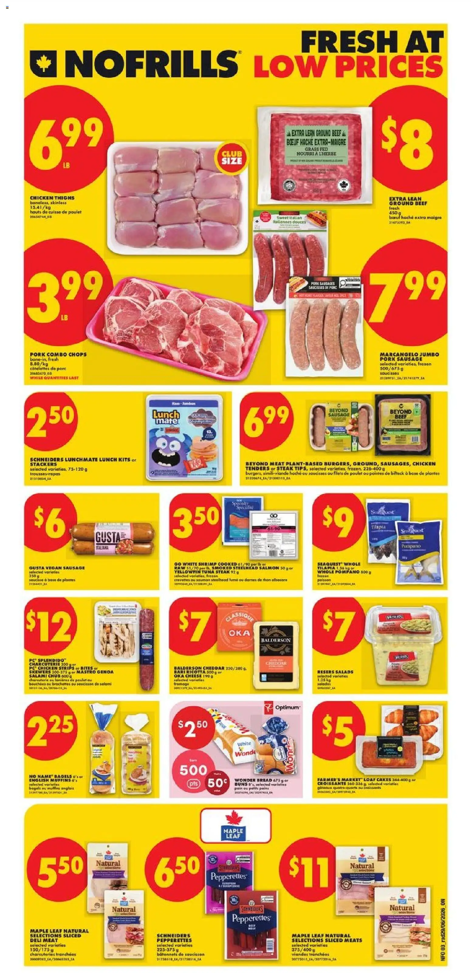 No Frills flyer valid from Jul 2, 2026 | Page: 3 | Products: Beef, PC, Chicken, Pork
