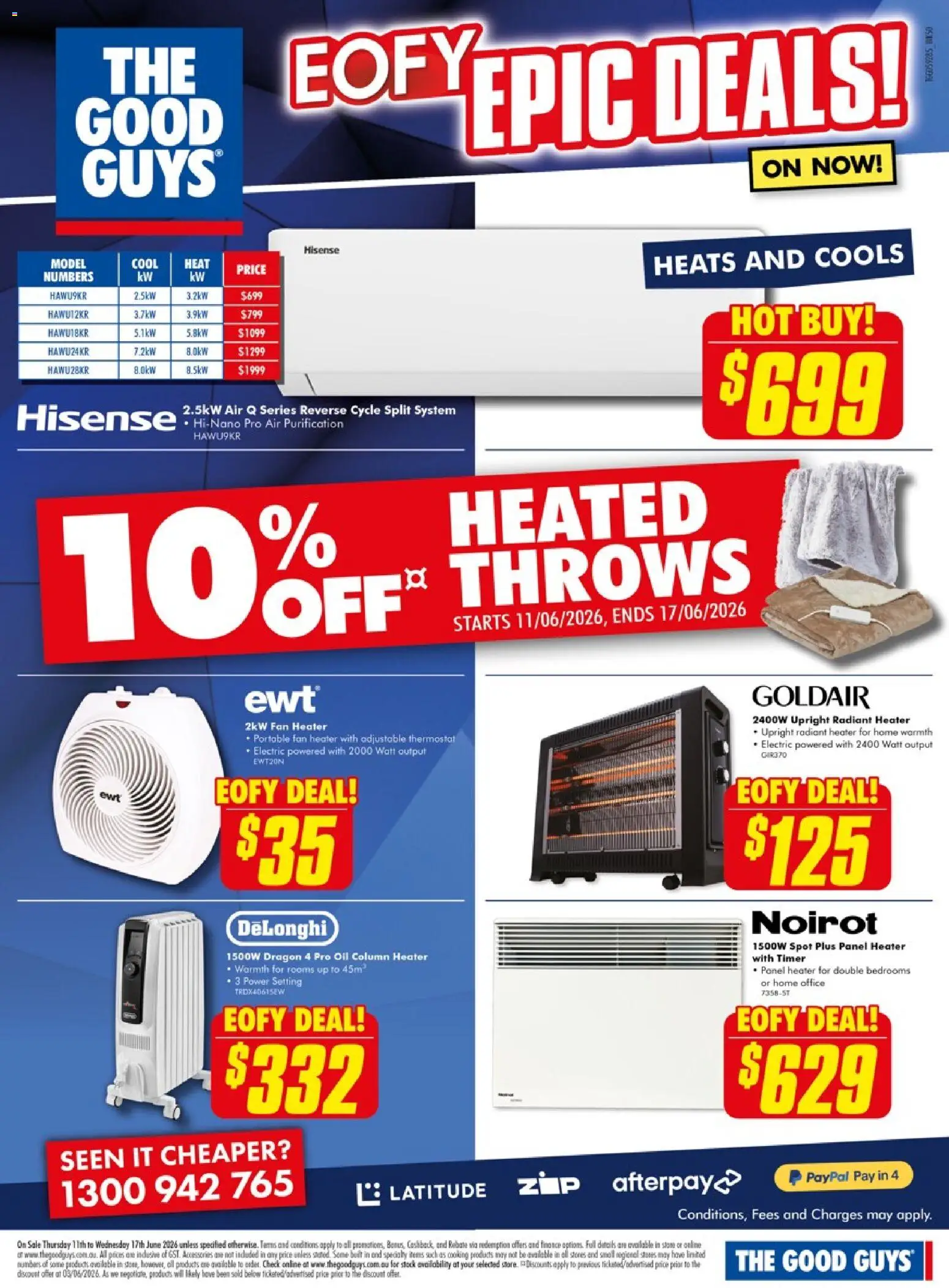 The Good Guys catalogue - valid from 11.06.2026 | Page: 22 | Products: Heater, Oil, Accessories, Portable