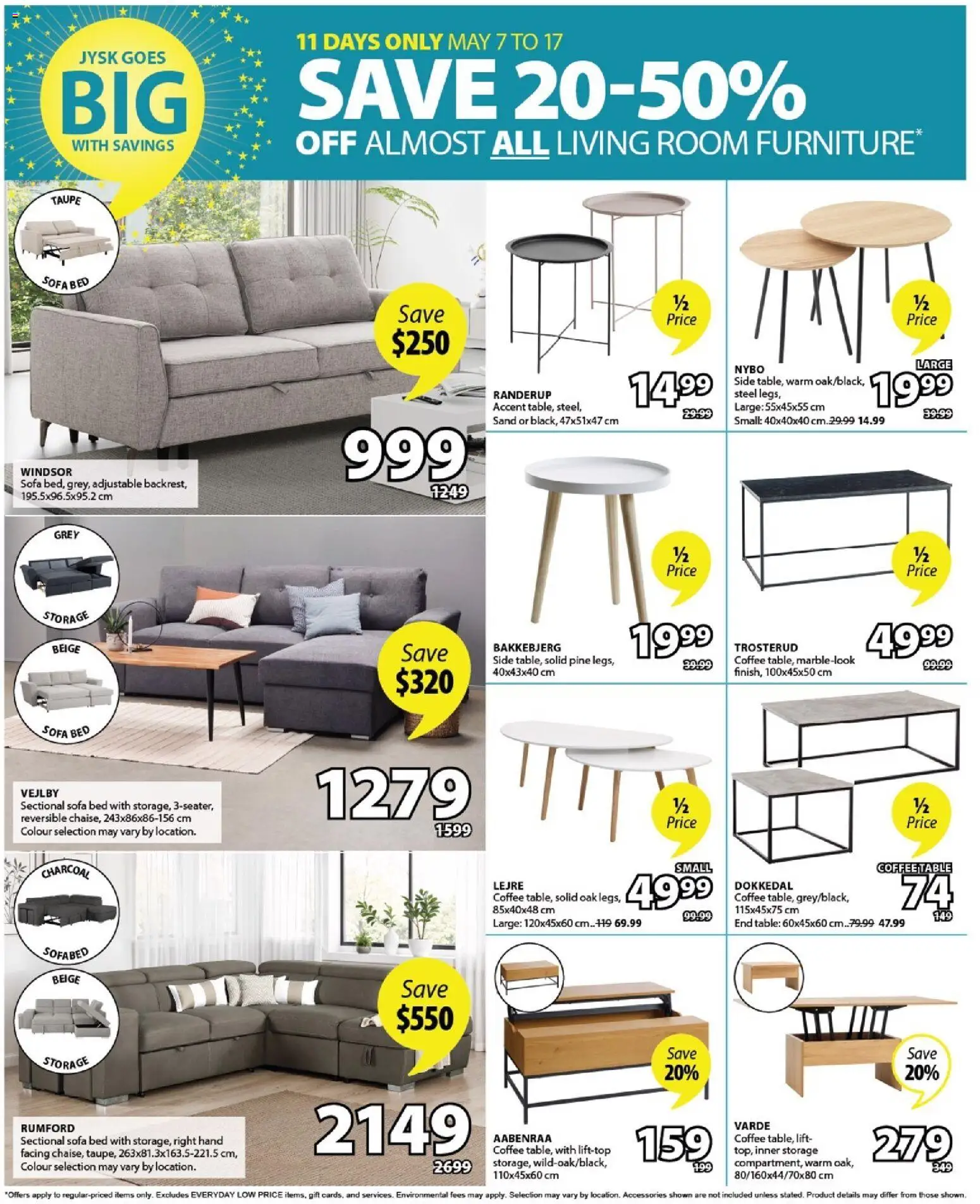JYSK flyer valid from 07.05.2026 | Page: 11 | Products: Bed, Sofa, Table, Coffee
