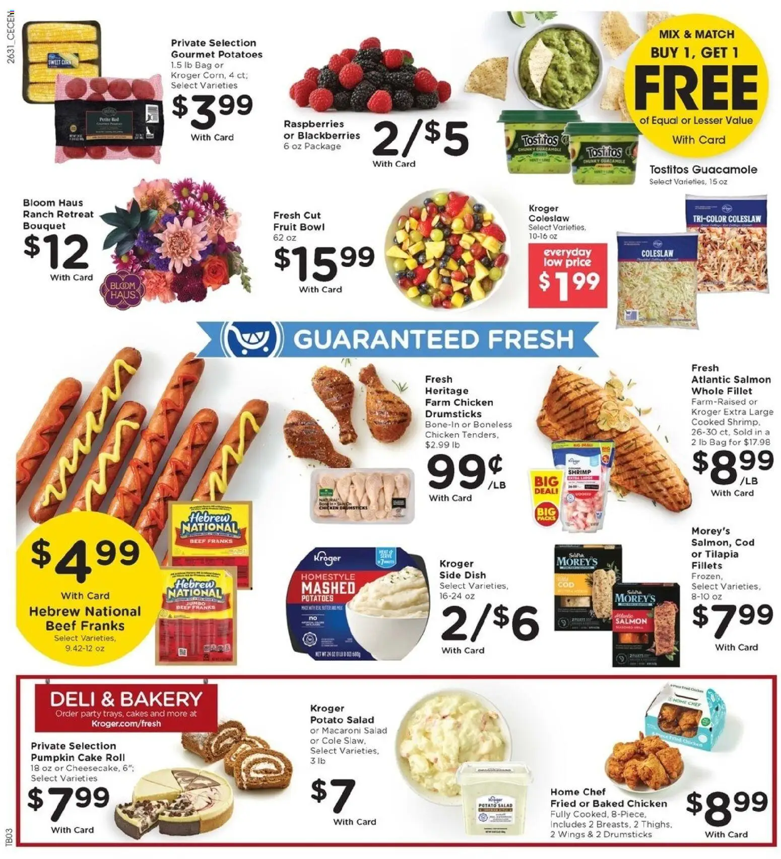 Kroger Weekly Ad - valid from 09/02/2026 | Page: 6 | Products: Raspberries, Drumsticks, Bag, Salmon