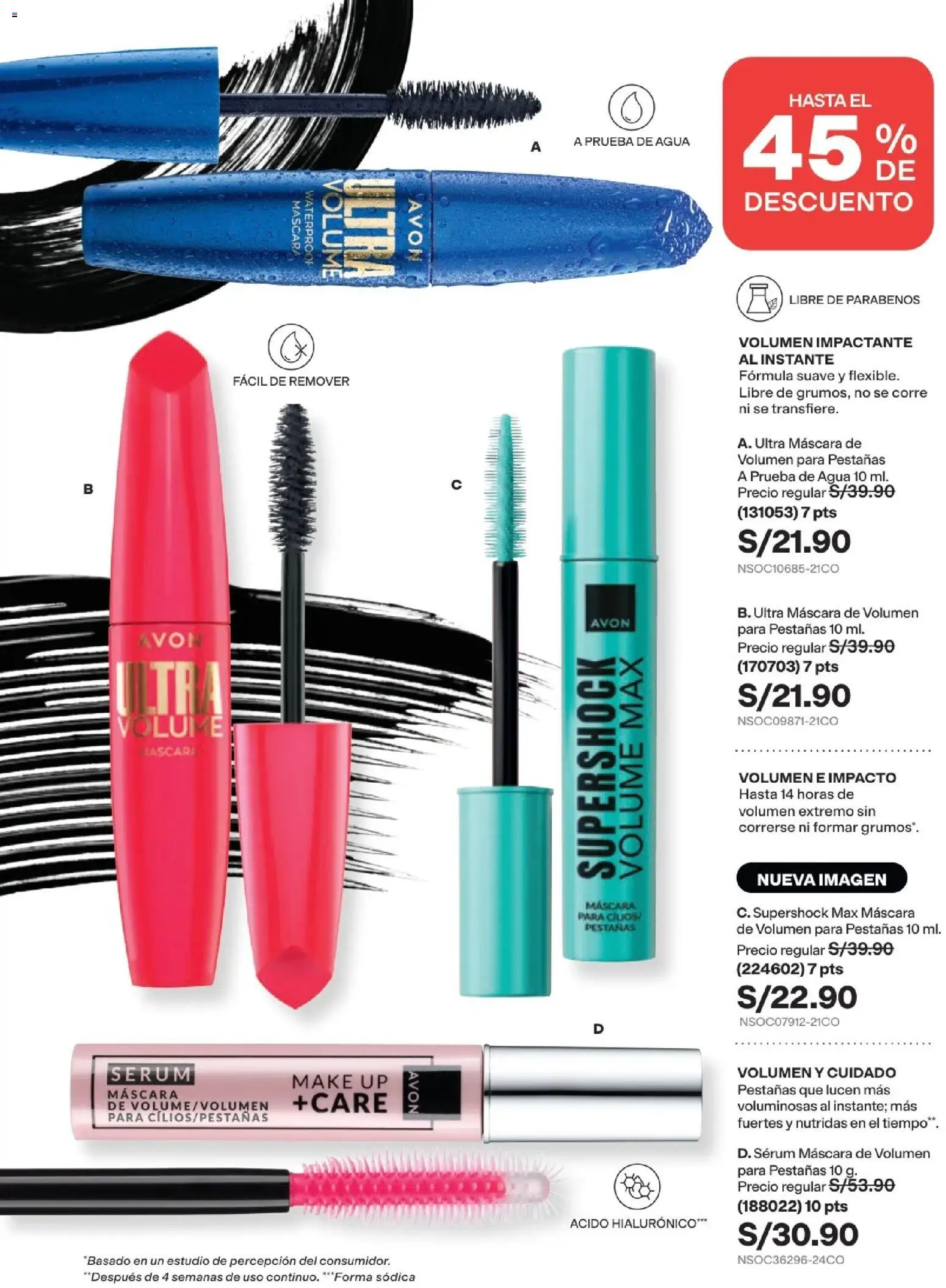 Catálogo Avon válido desde 15/09/2026 | Página: 24 | Productos: Máscara, Agua