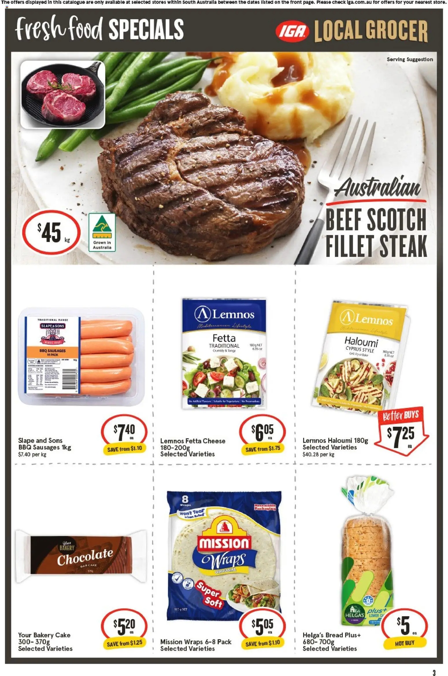 IGA catalogue - valid from 01/07/2026 | Page: 4 | Products: Chocolate, Beef, Grill, Bakery
