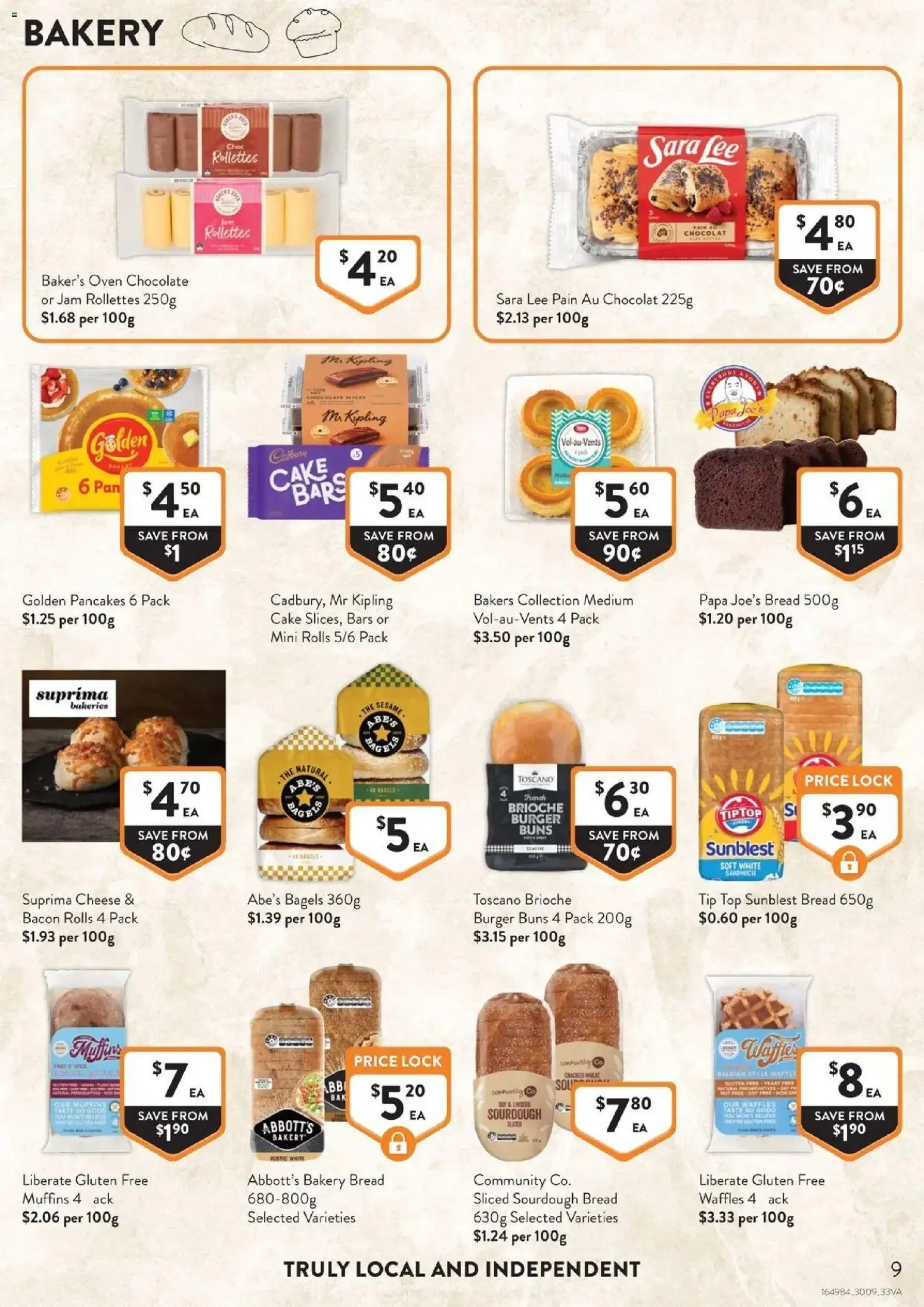 Foodworks catalogue Supermarket VIC - 30/09/2026 > weekly / monthly specials | Page: 9 | Products: Brioche, Bagels, Yeast, Waffles