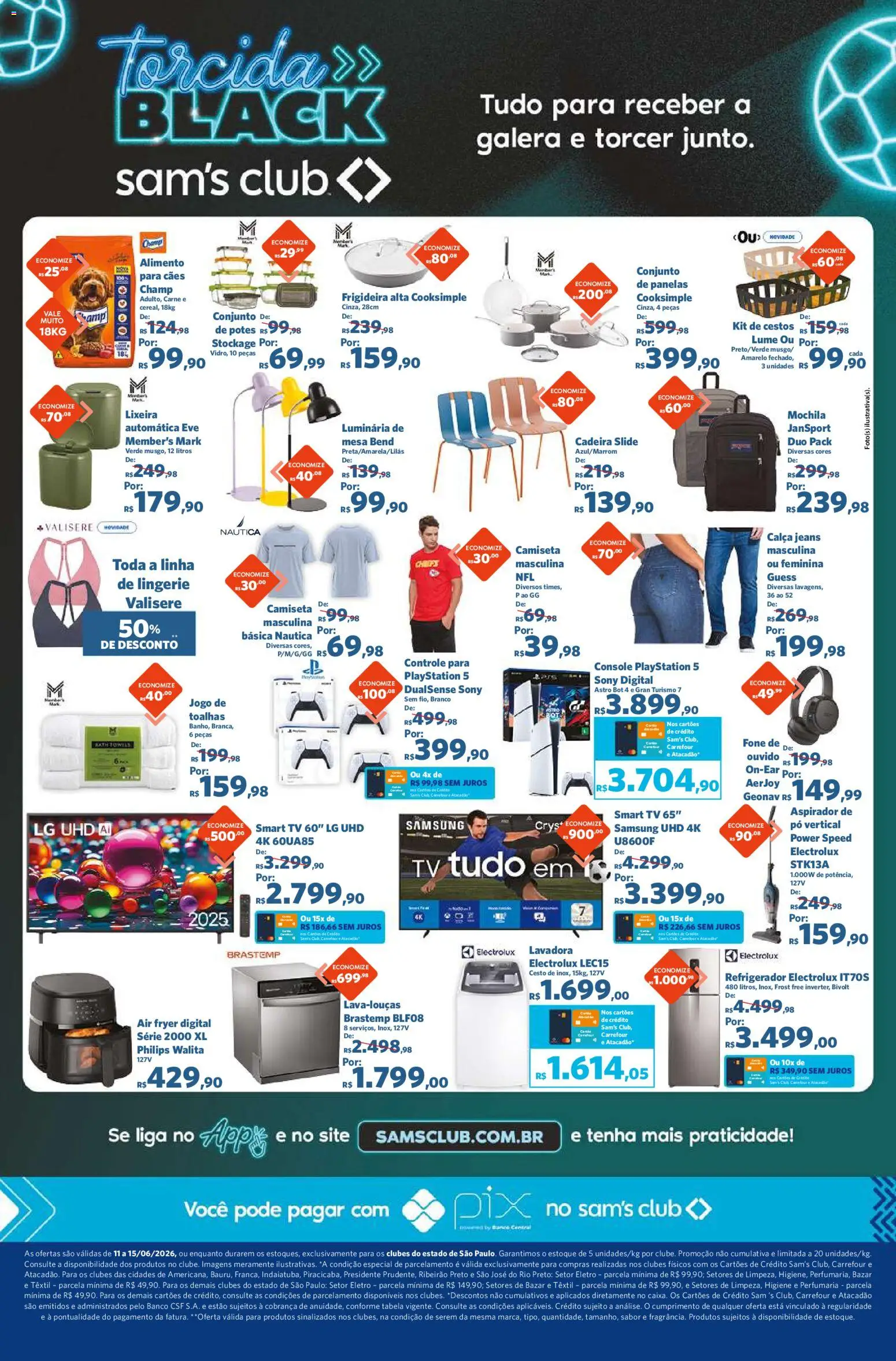 Sam's Club Folheto - válido de 11.06.2026 | Página: 4 | Produtos: Mesa, Lingerie, Calça, Playstation 5