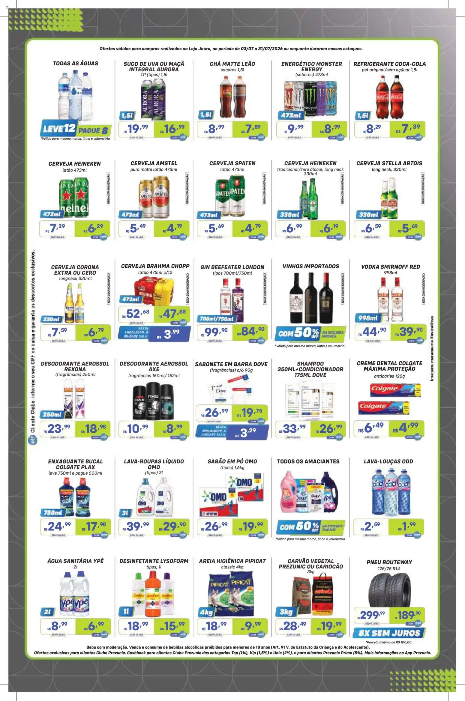 Prezunic Folheto - válido de 03/07/2026 | Página: 5 | Produtos: Shampoo, Base, Sabão em pó omo, Água sanitária