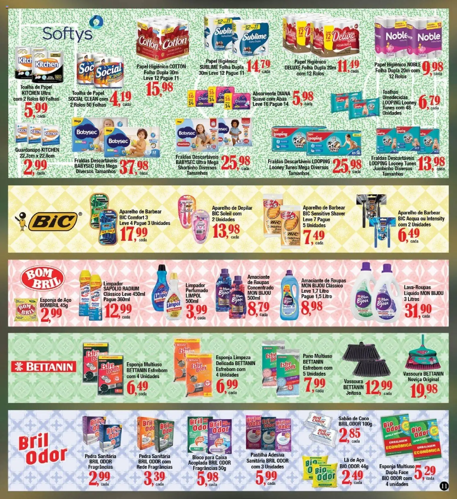 Supermercados Unidos Folheto - válido de 01.06.2026 | Página: 11 | Produtos: Amaciante de roupas, Fraldas, Absorvente, Aparelho de depilar