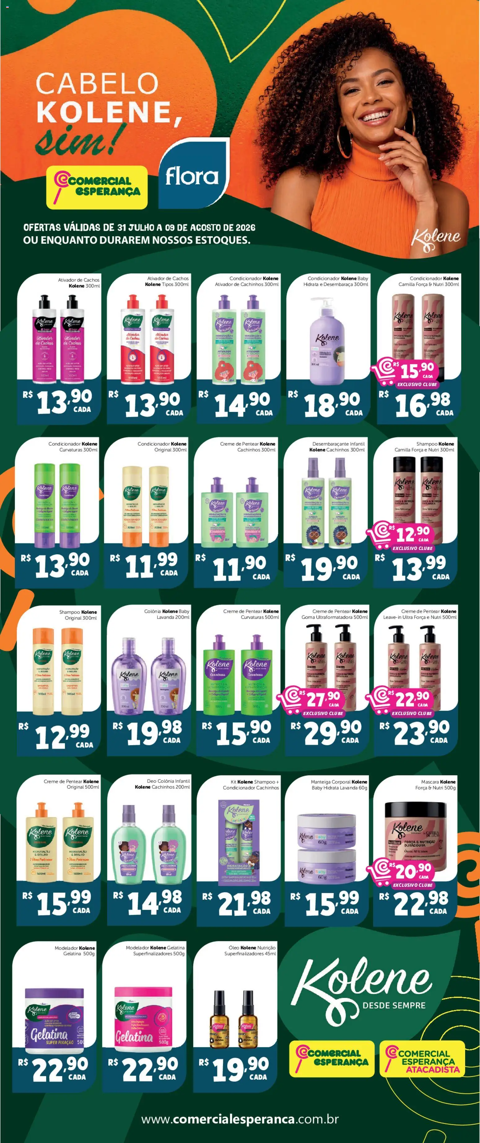 Comercial Esperança Folheto - válido de 31/07/2026 | Página: 1 | Produtos: Condicionador, Manteiga, Óleo, Gelatina