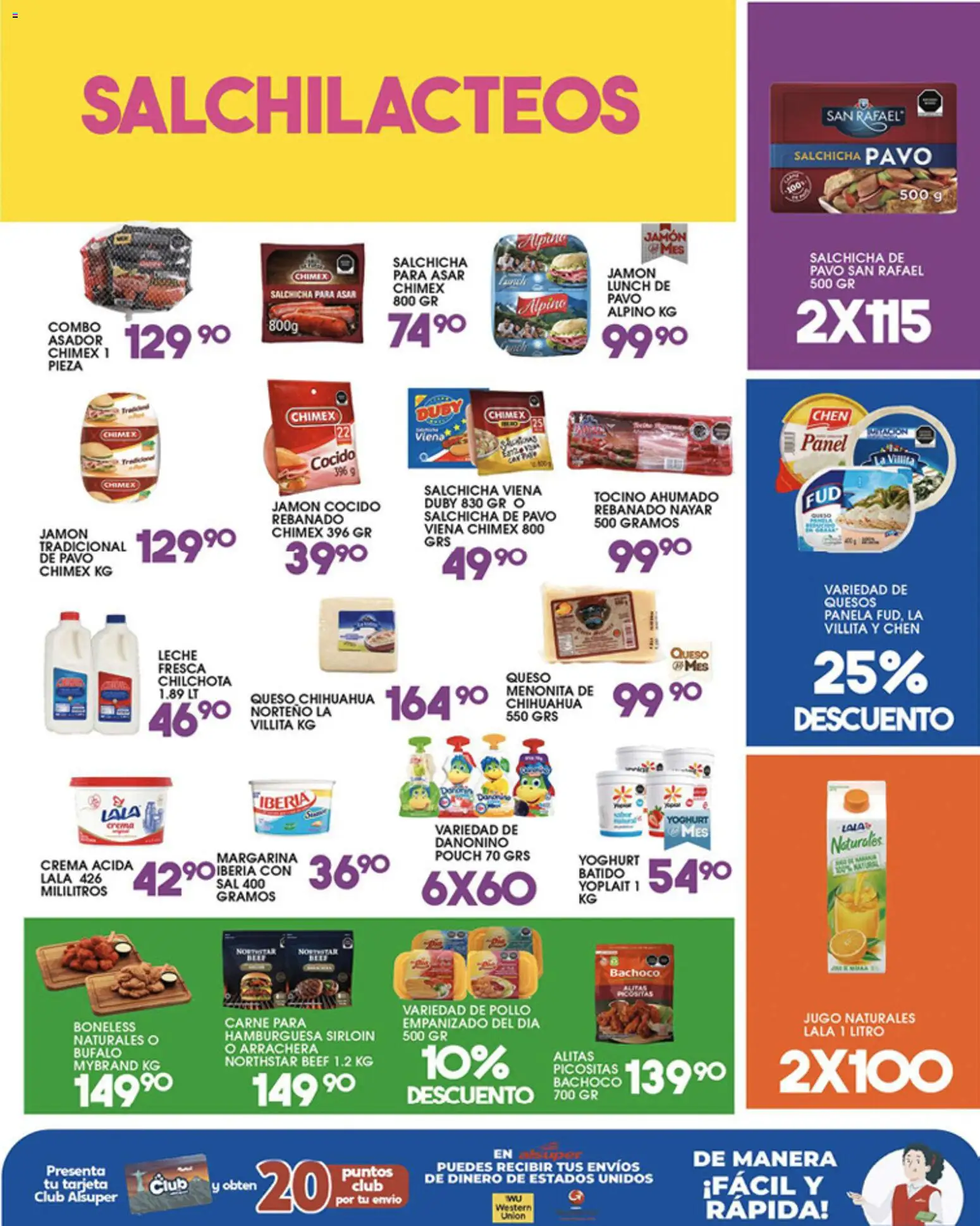 Nuevas ofertas de Alsuper válidas en toda la República Mexicana desde el 05.06.2026. ¡Encuentra las mejores ofertas en Alsuper folleto Laguna! | Página: 3 | Productos: Jamón cocido, Salchicha, Leche, Jugo