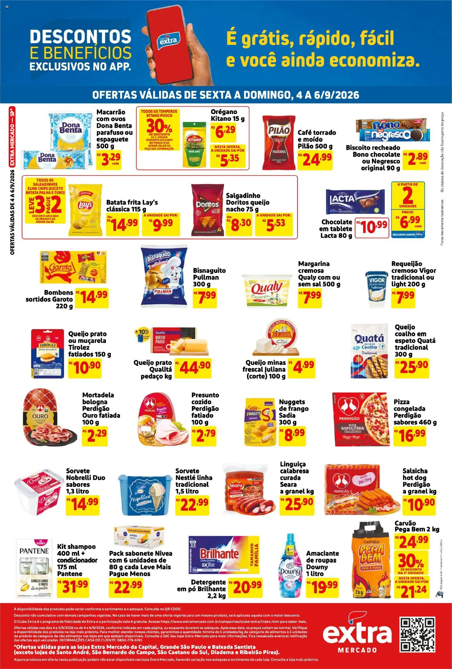 Extra Folheto - válido de 04/09/2026 | Página: 2 | Produtos: Ovos, Roupas, Sorvete, Requeijão