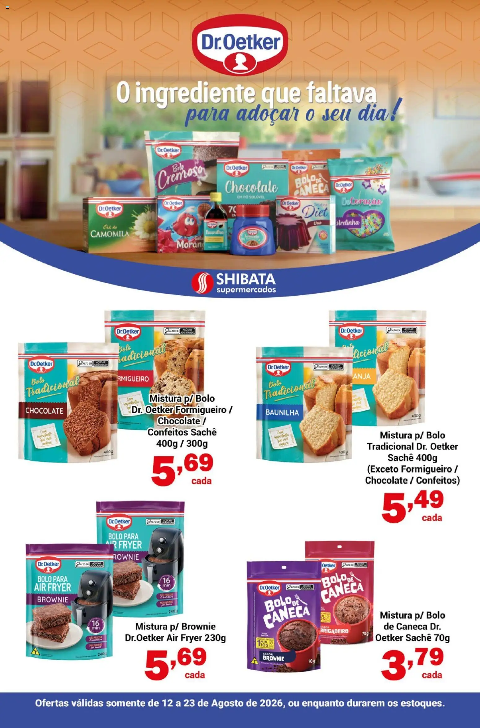 Shibata Folheto - válido de 12/08/2026 | Página: 1 | Produtos: Decoração, Chocolate, Bolo, Gelatina